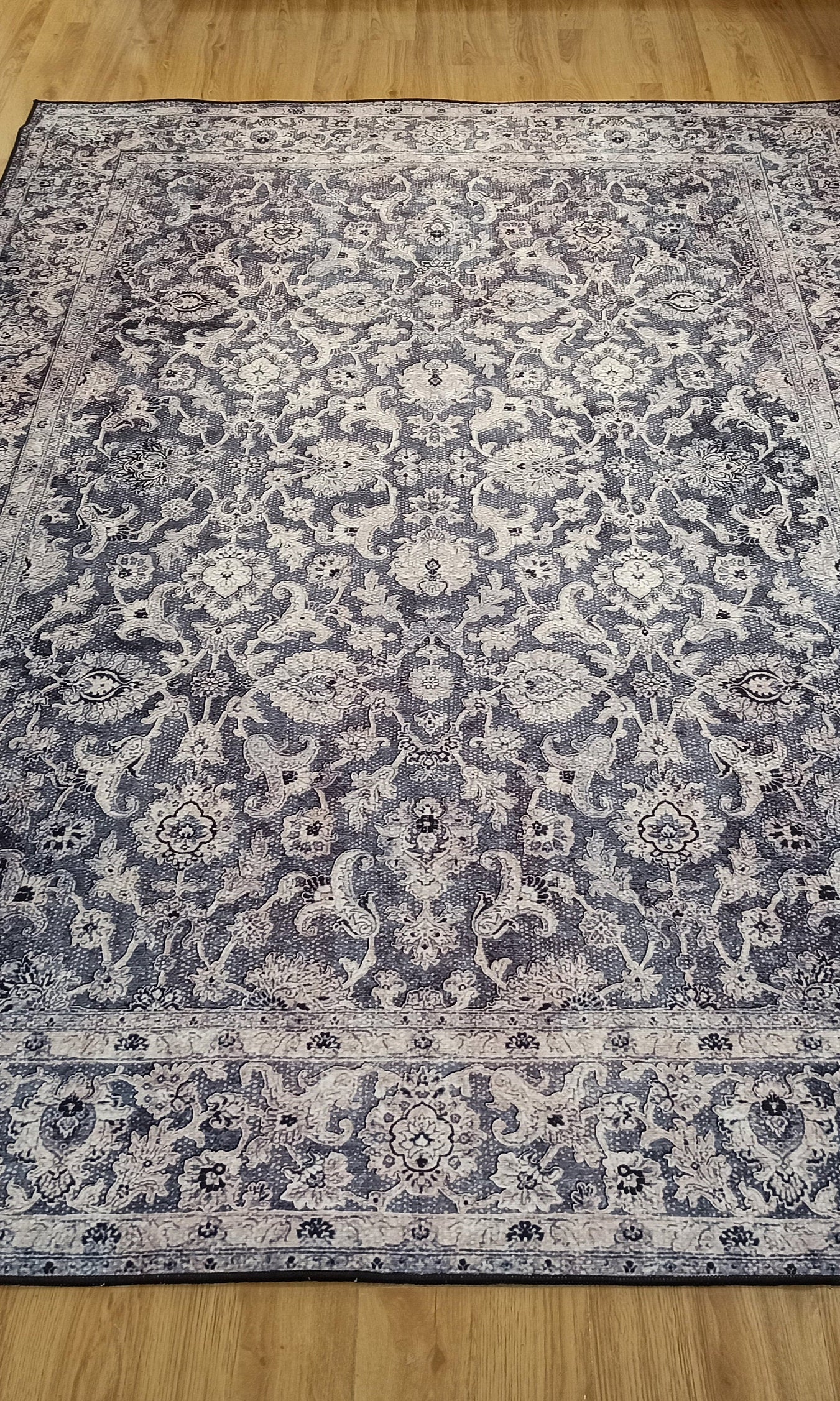 Asena Area Rug | Persian Navy Blue Gray Faded Rug
