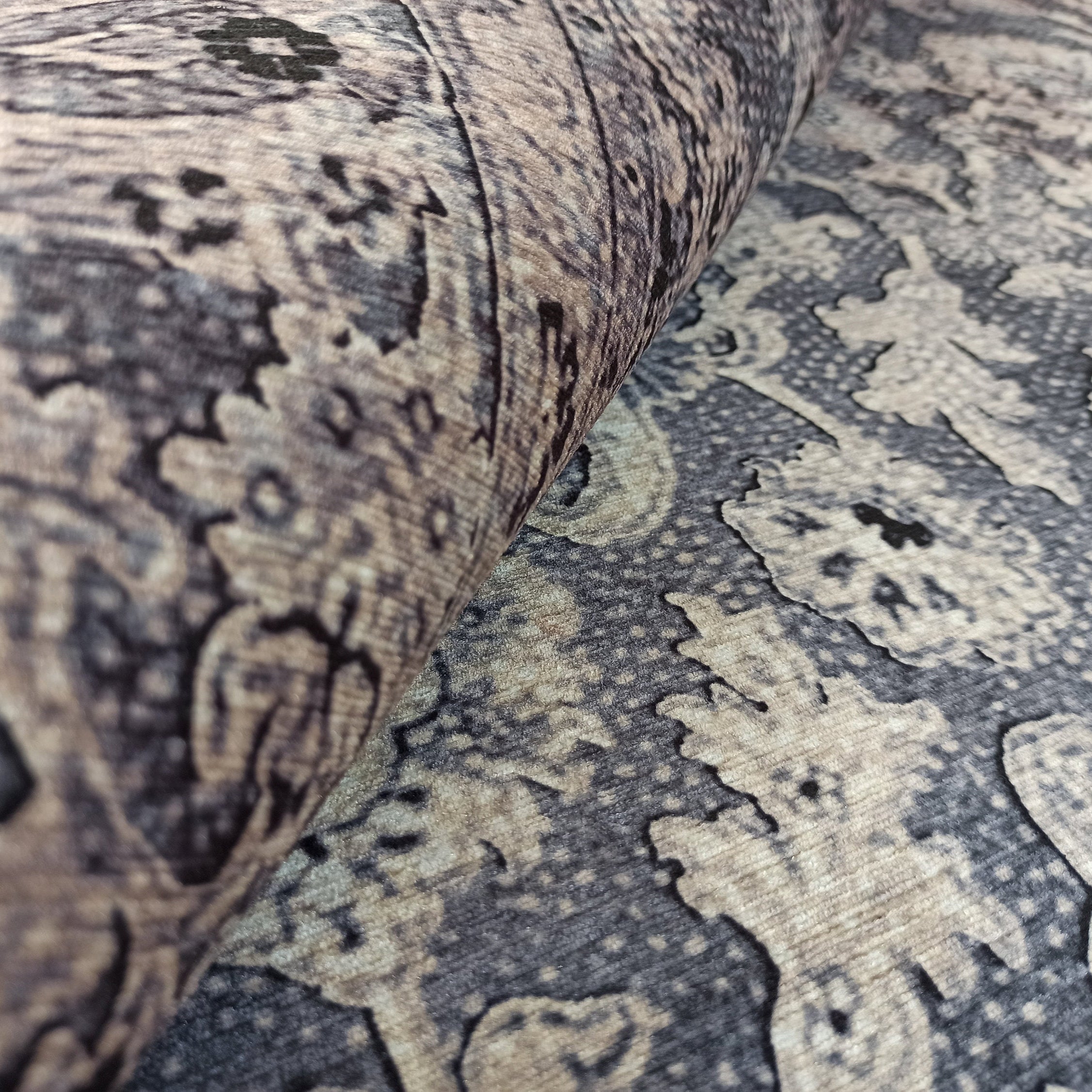 Asena Area Rug | Persian Navy Blue Gray Faded Rug