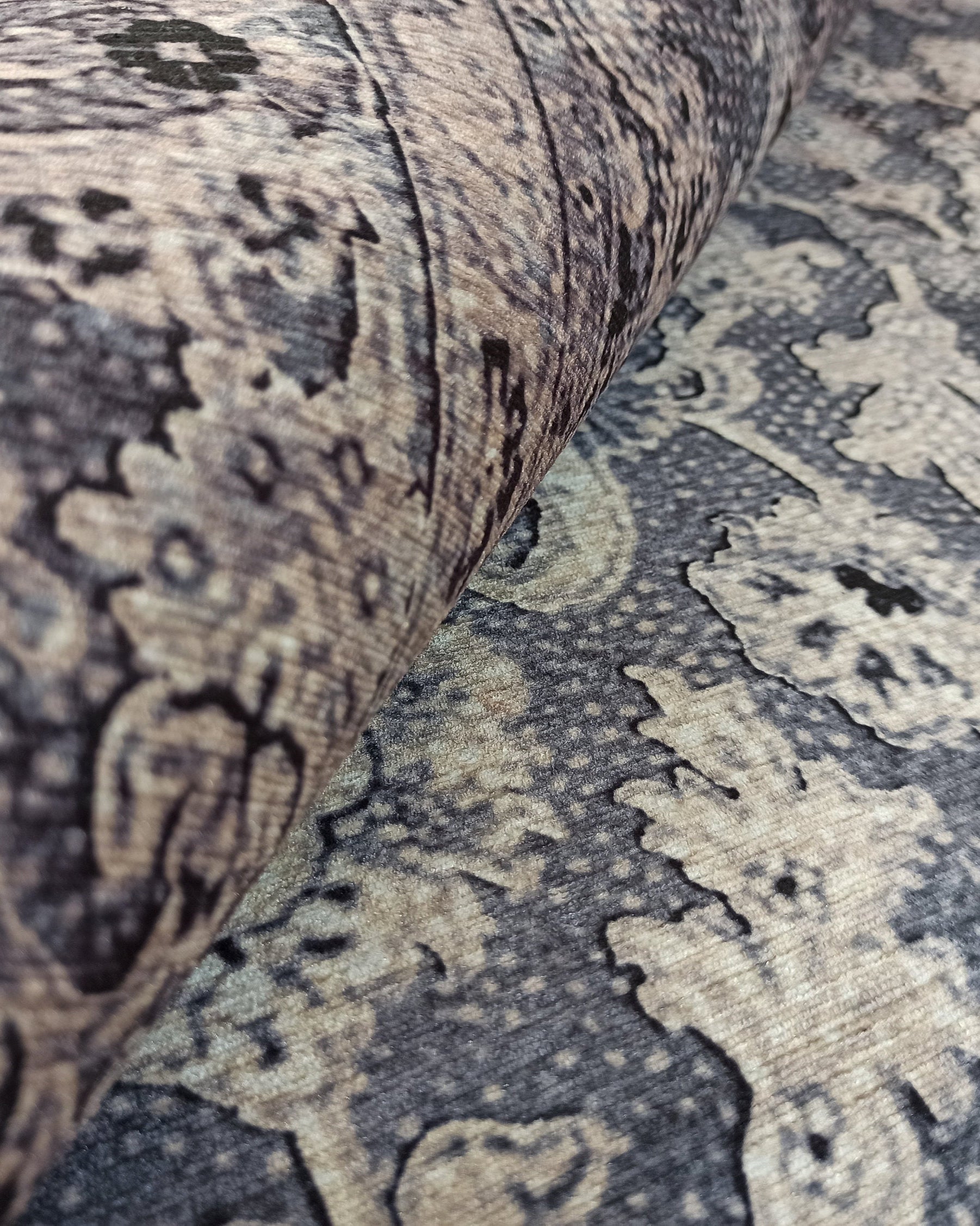 Asena Area Rug | Persian Navy Blue Gray Faded Rug