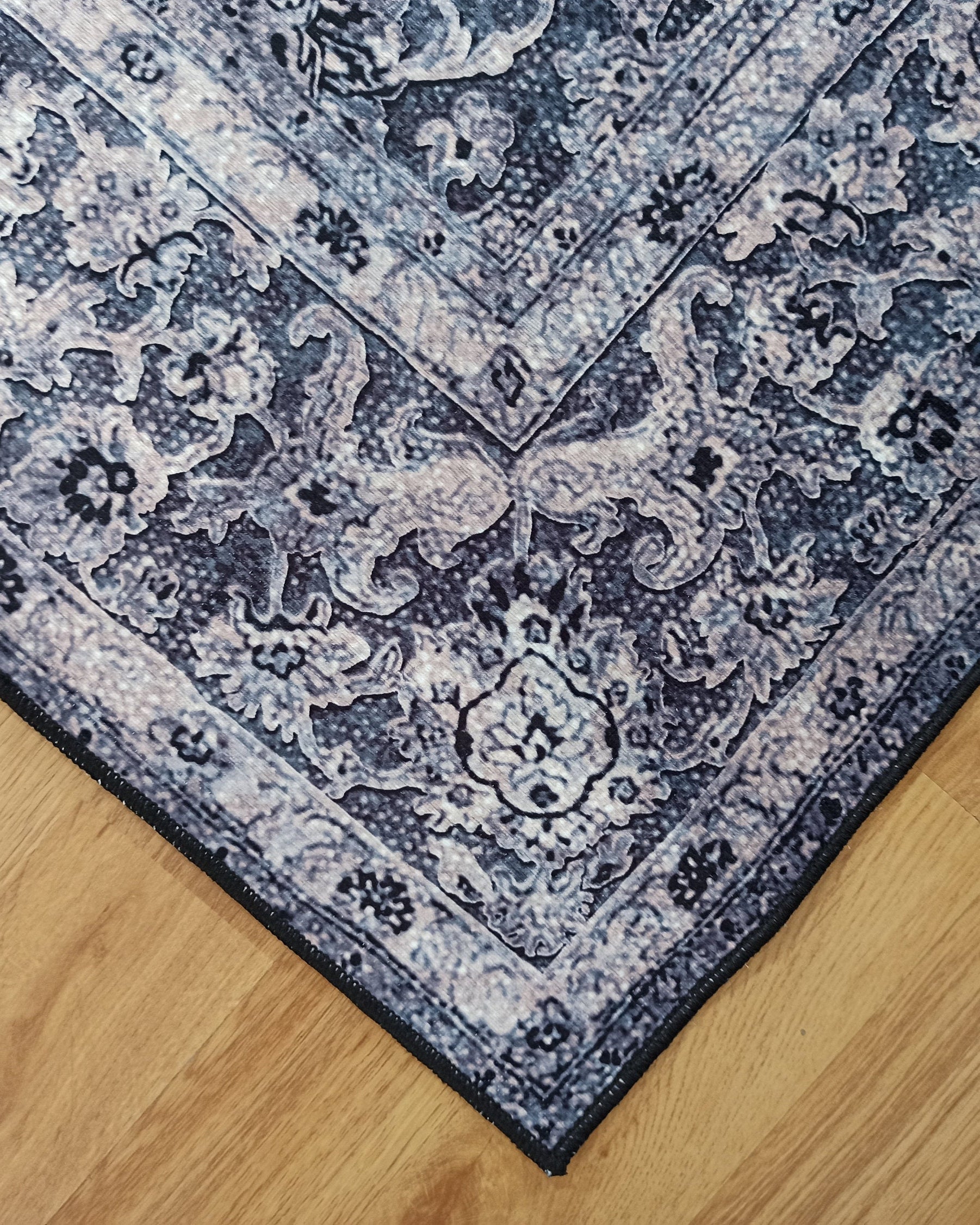 Asena Area Rug | Persian Navy Blue Gray Faded Rug