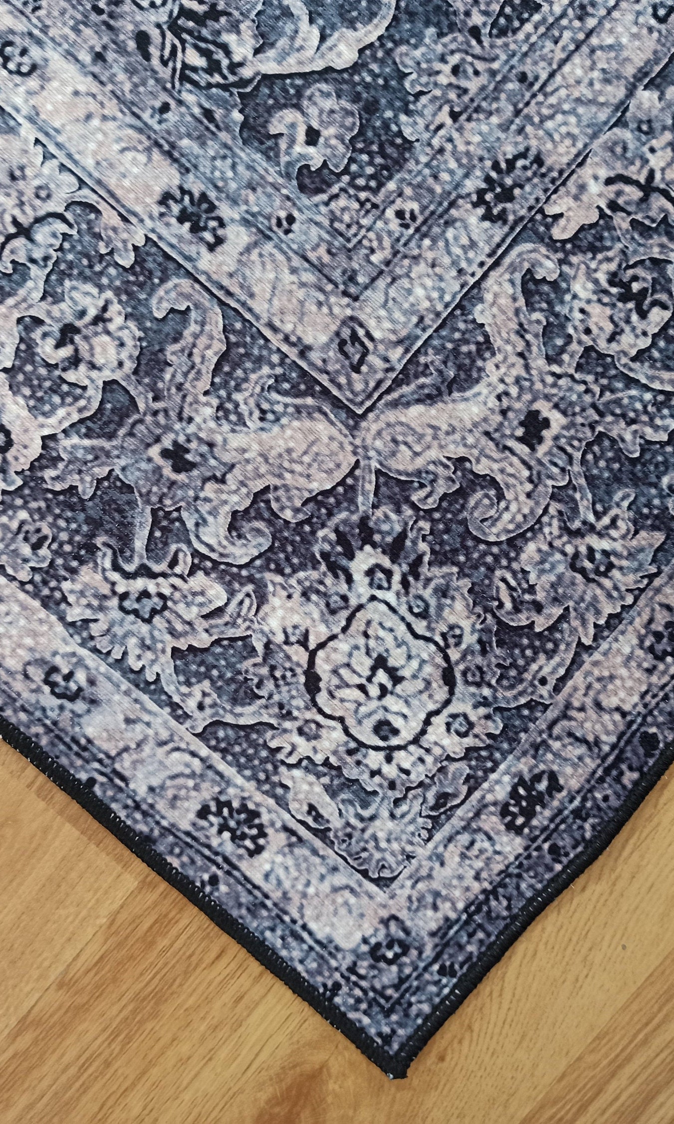 Asena Area Rug | Persian Navy Blue Gray Faded Rug