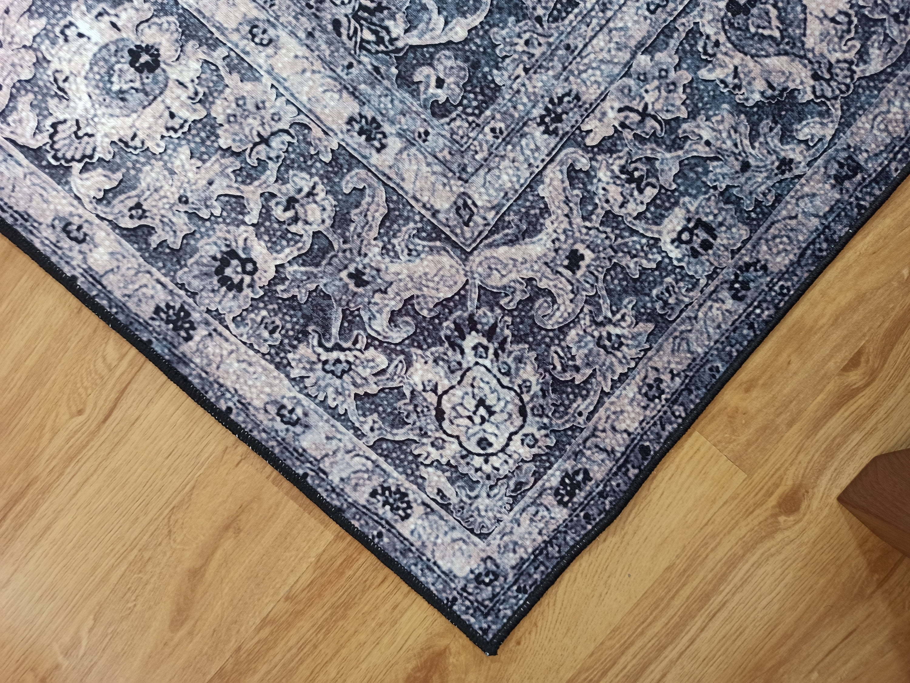 Asena Area Rug | Persian Navy Blue Gray Faded Rug