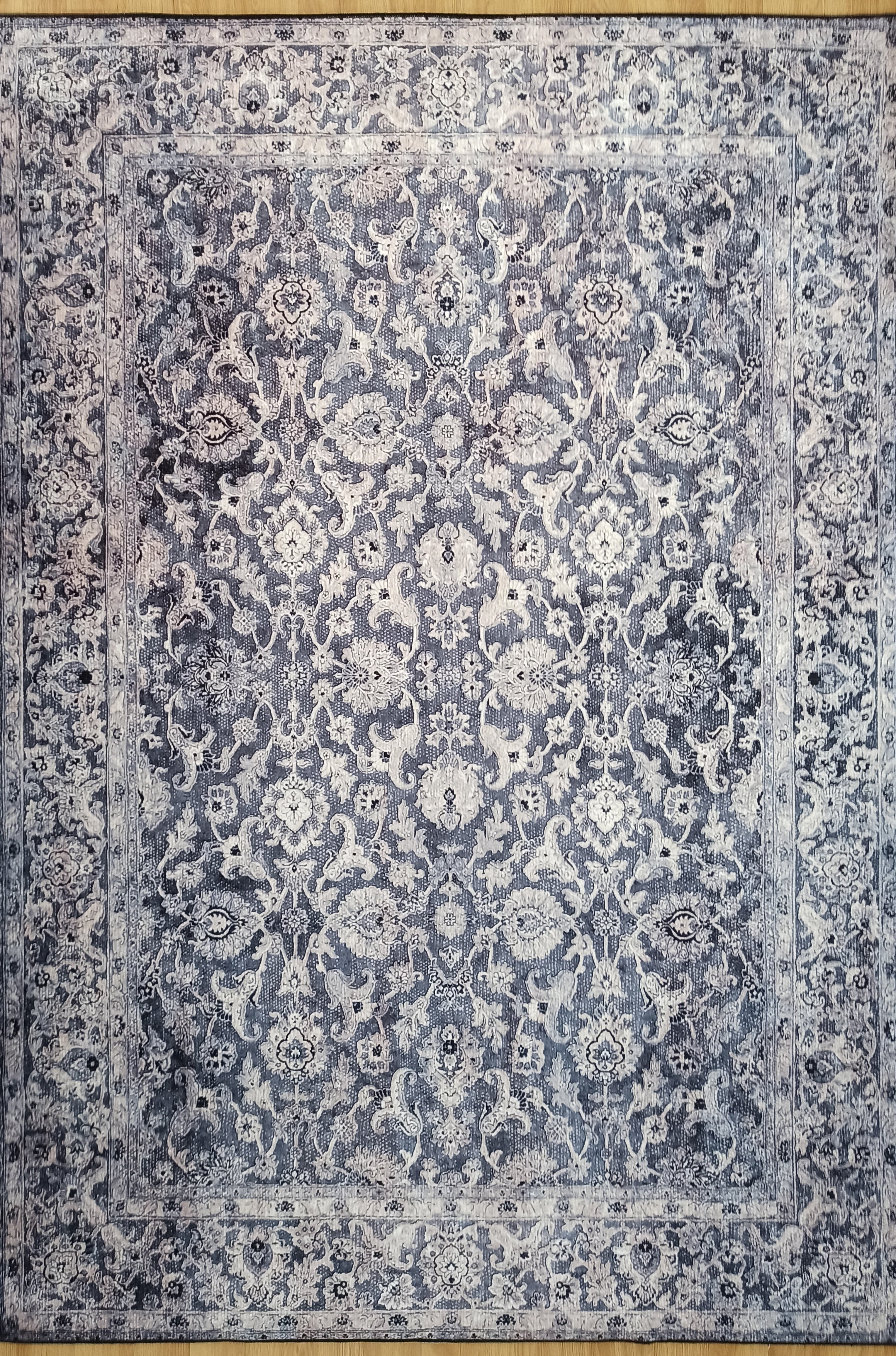 Asena Area Rug | Persian Navy Blue Gray Faded Rug
