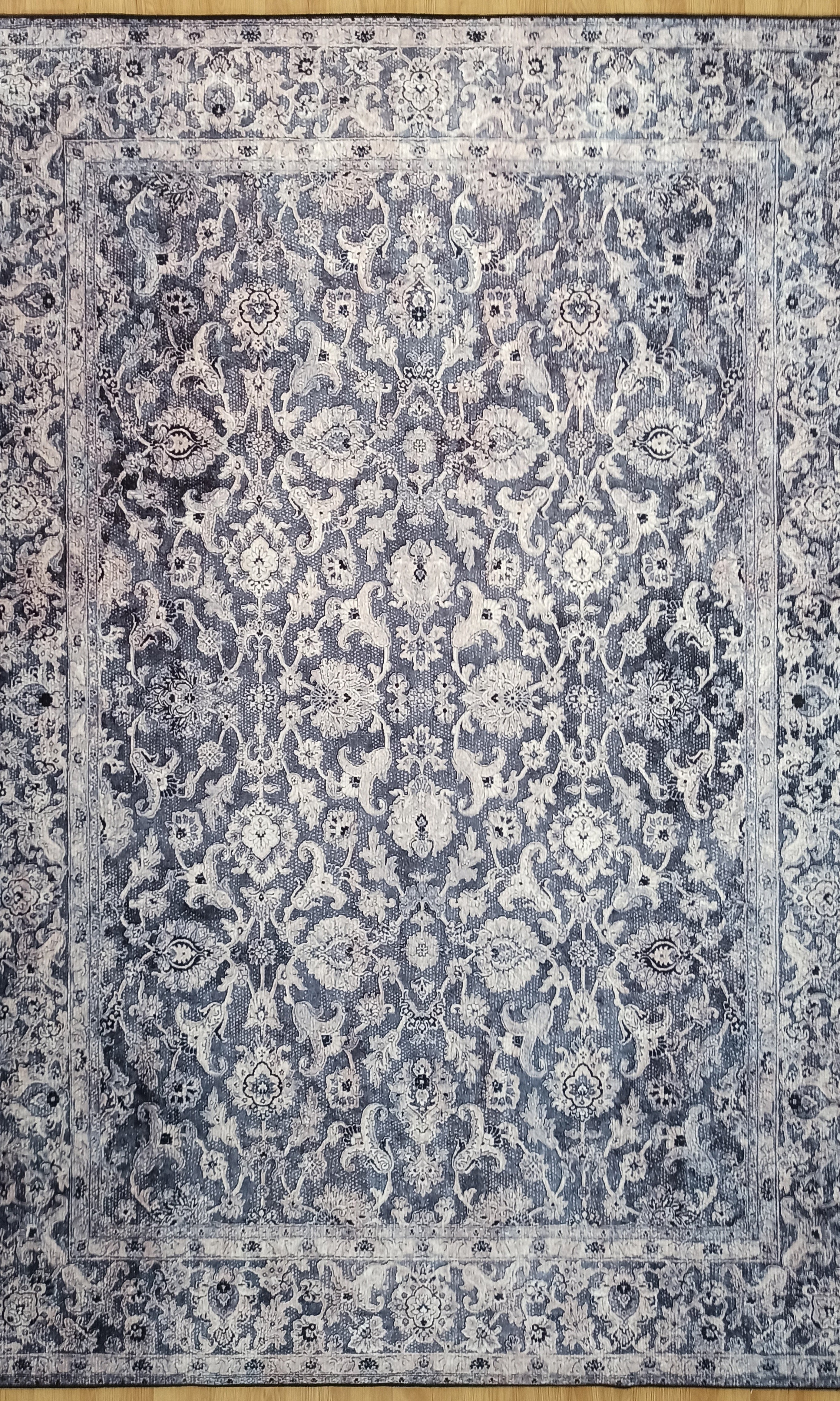 Asena Area Rug | Persian Navy Blue Gray Faded Rug