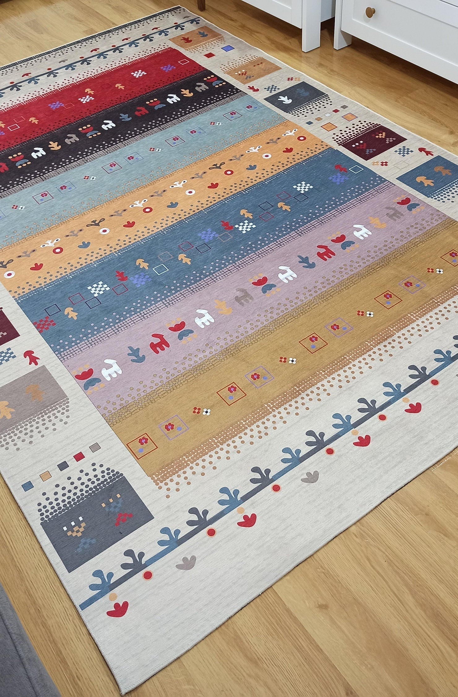 Asun Kilim Style Colorful Pastel Rug