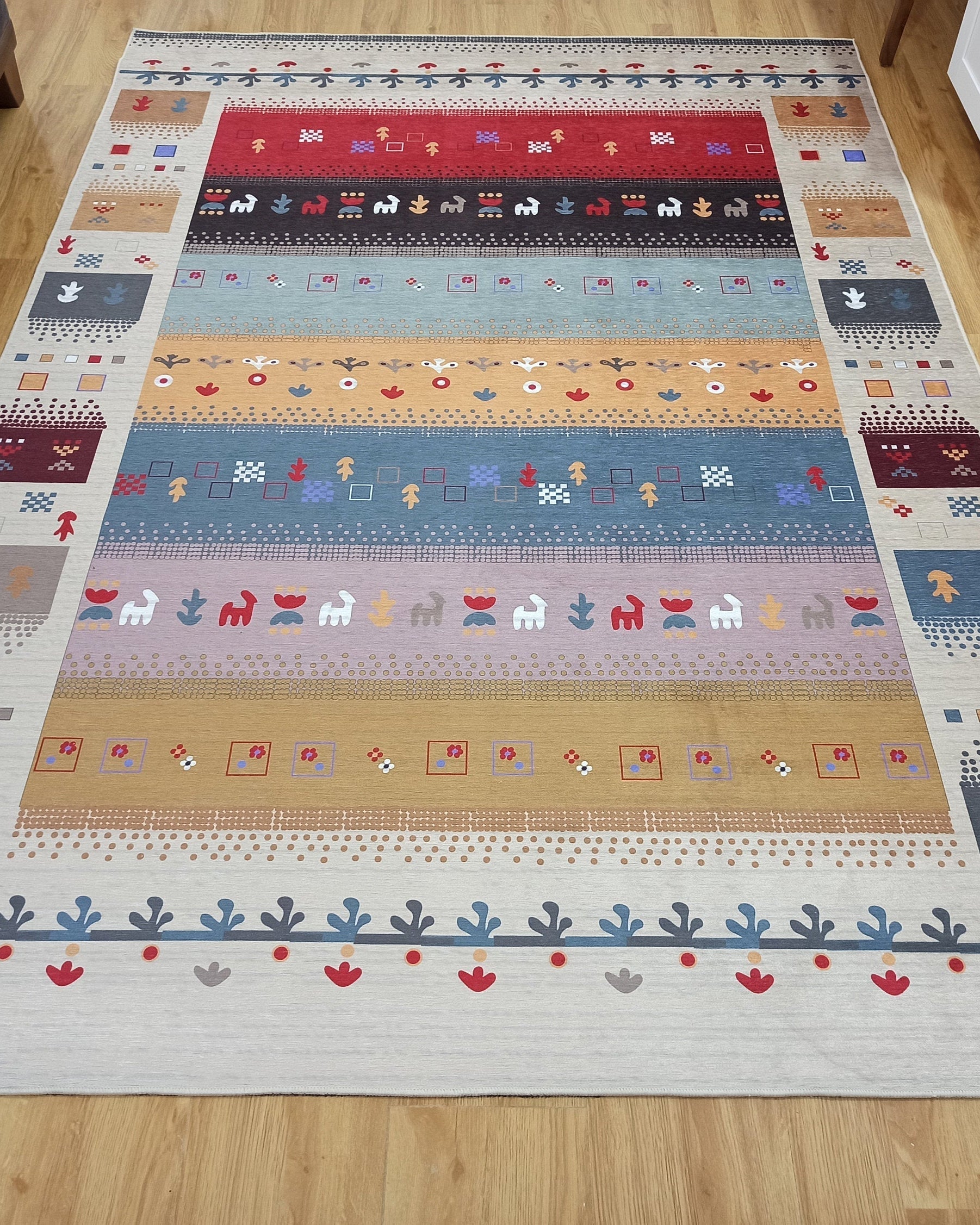 Asun Kilim Style Colorful Pastel Rug