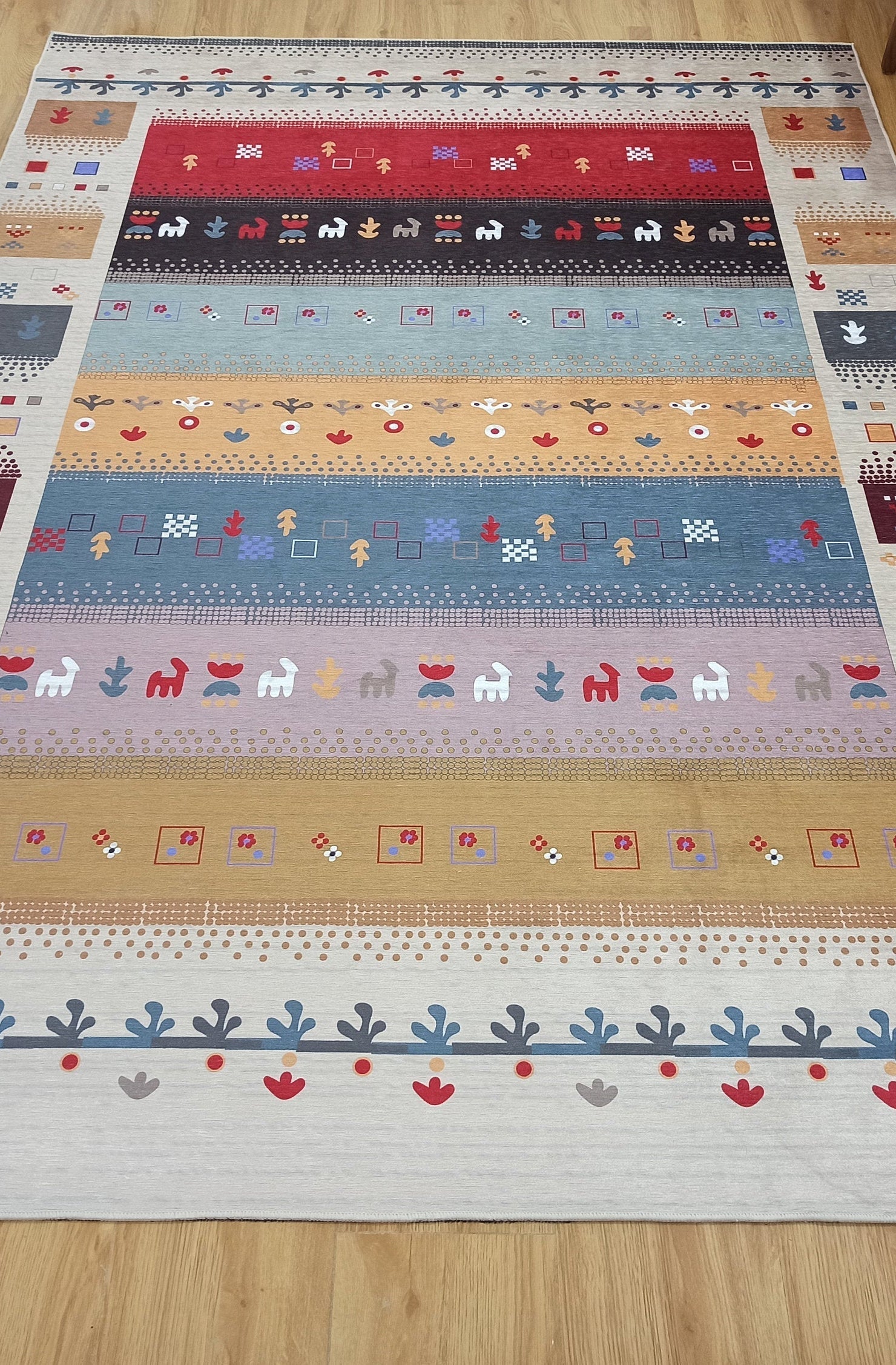 Asun Kilim Style Colorful Pastel Rug