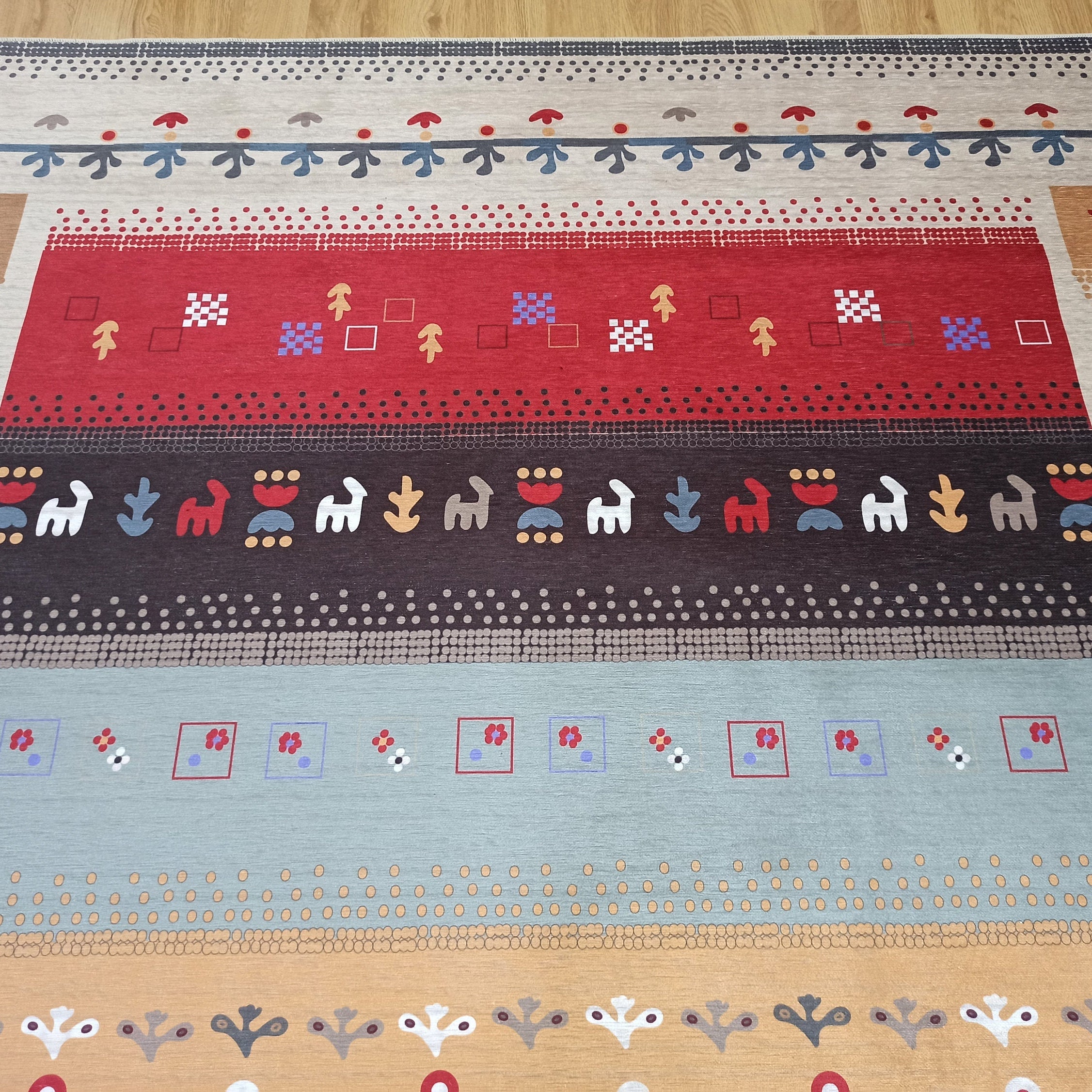 Asun Kilim Style Colorful Pastel Rug