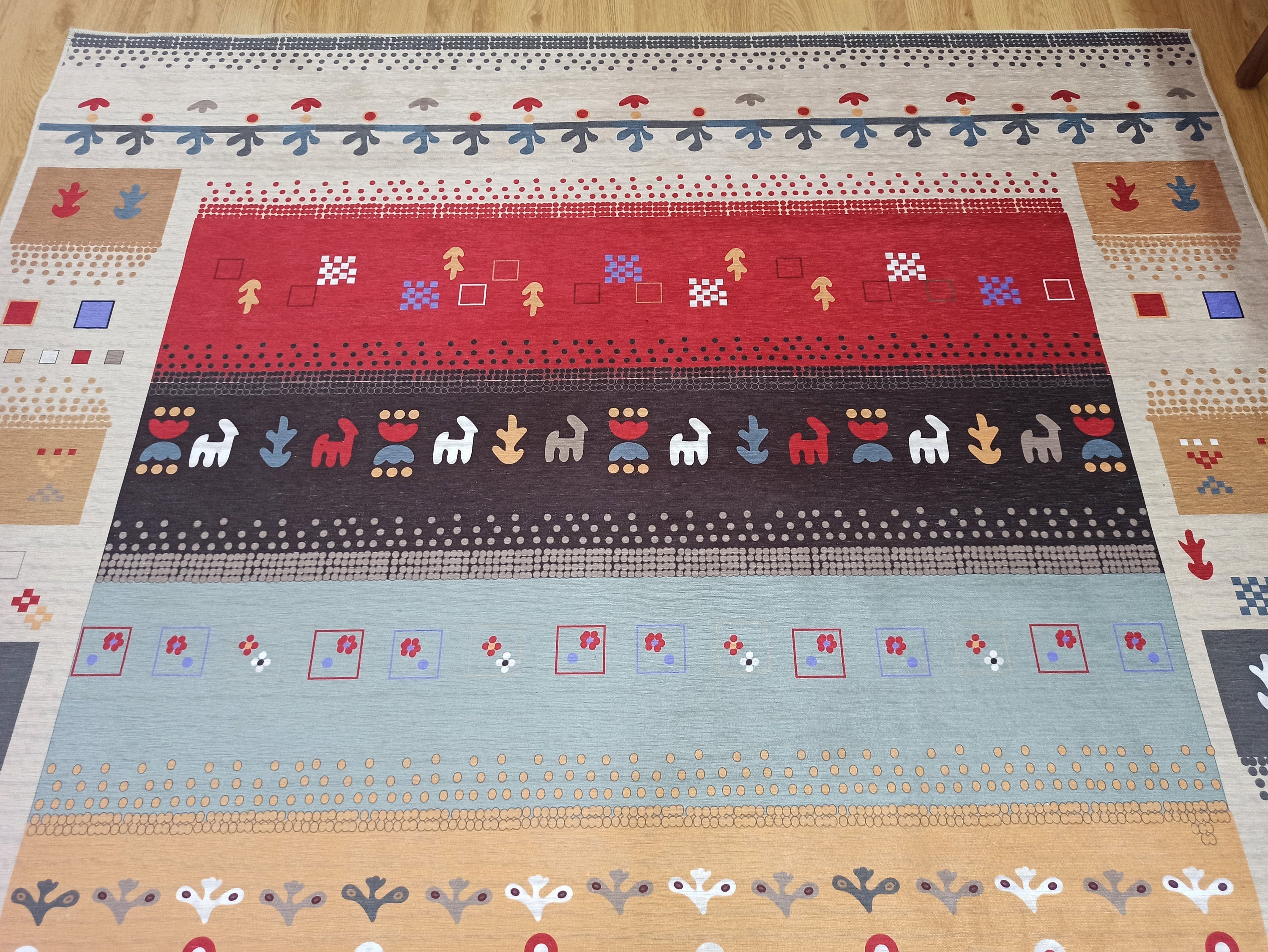 Asun Kilim Style Colorful Pastel Rug