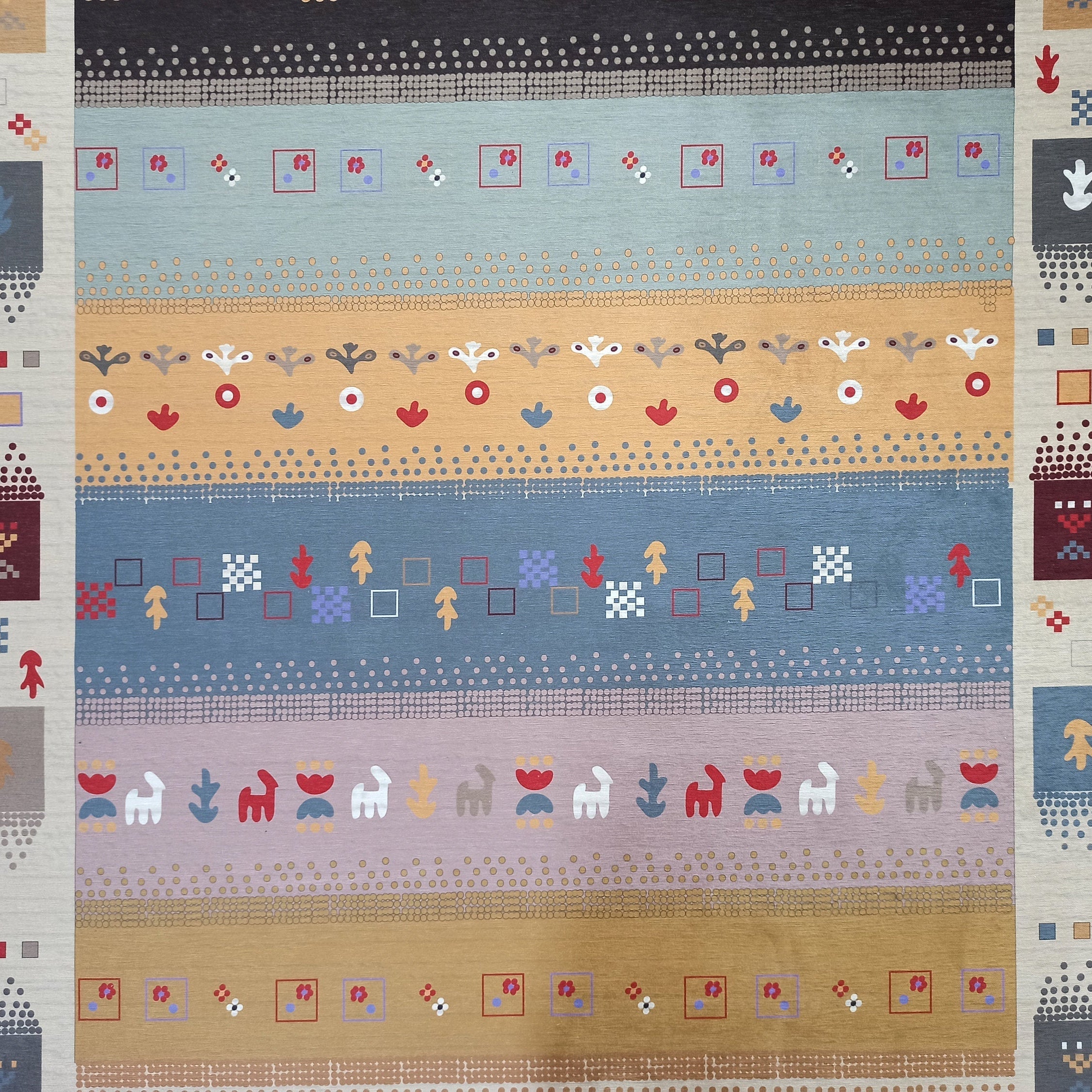 Asun Kilim Style Colorful Pastel Rug