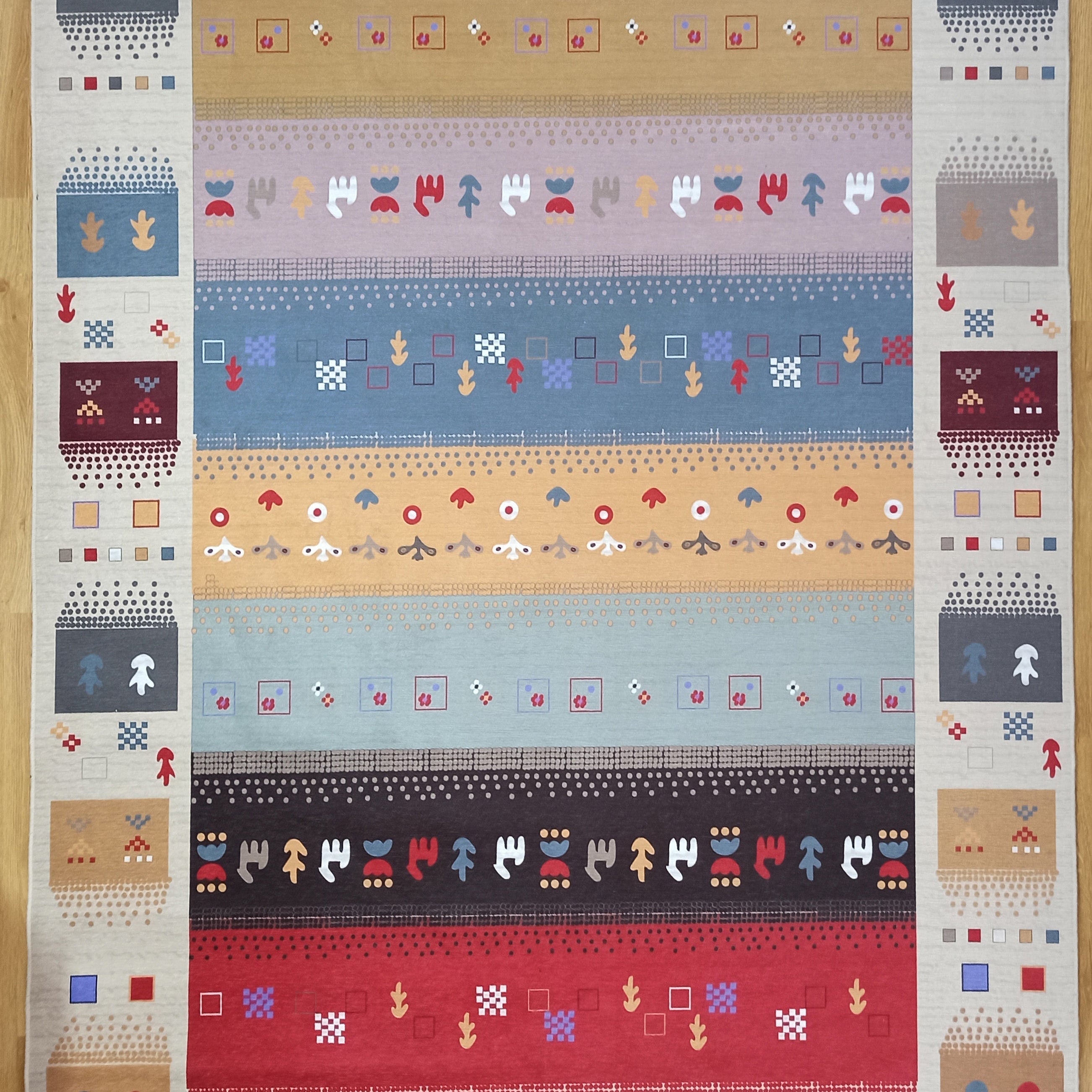 Asun Kilim Style Colorful Pastel Rug