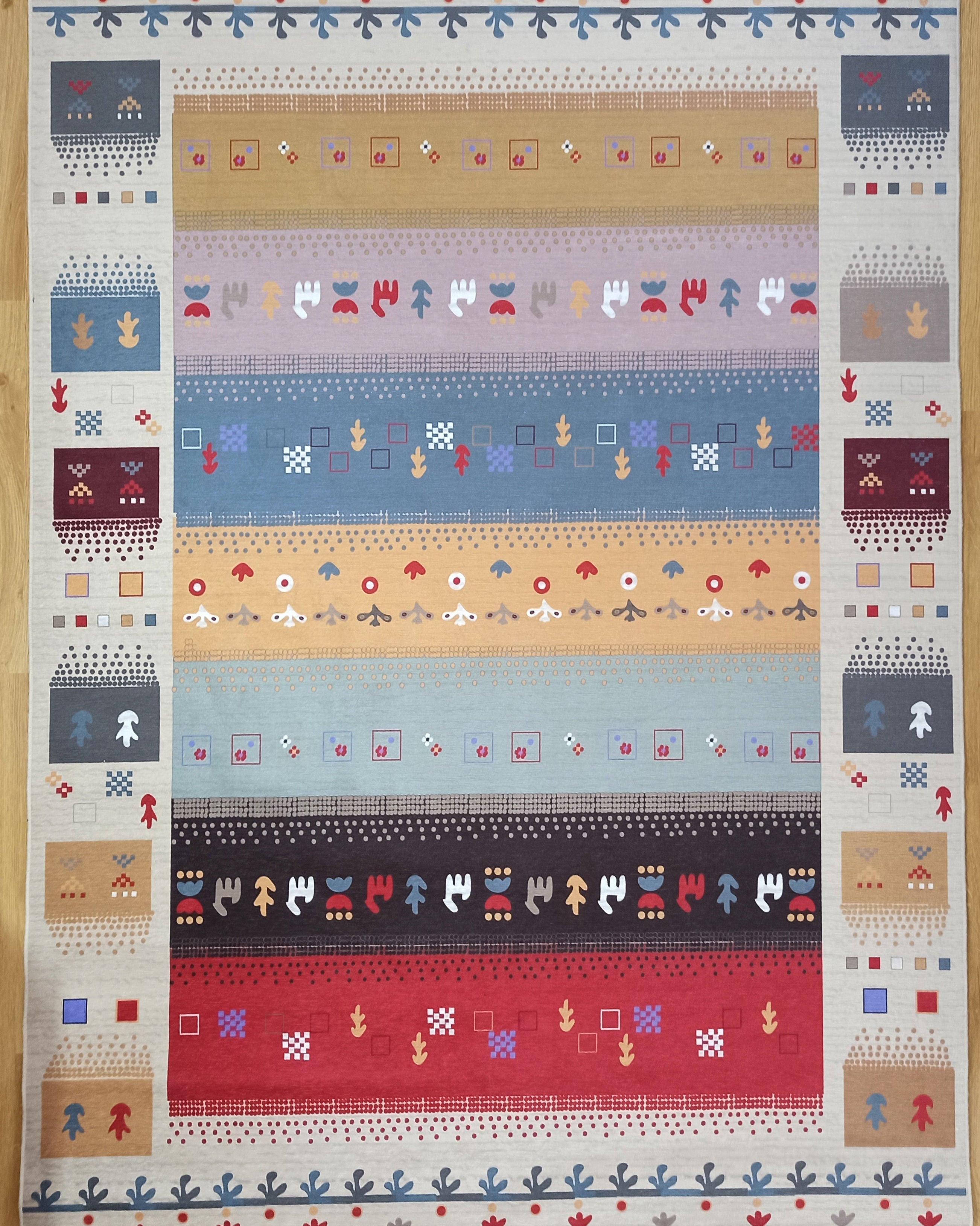 Asun Kilim Style Colorful Pastel Rug