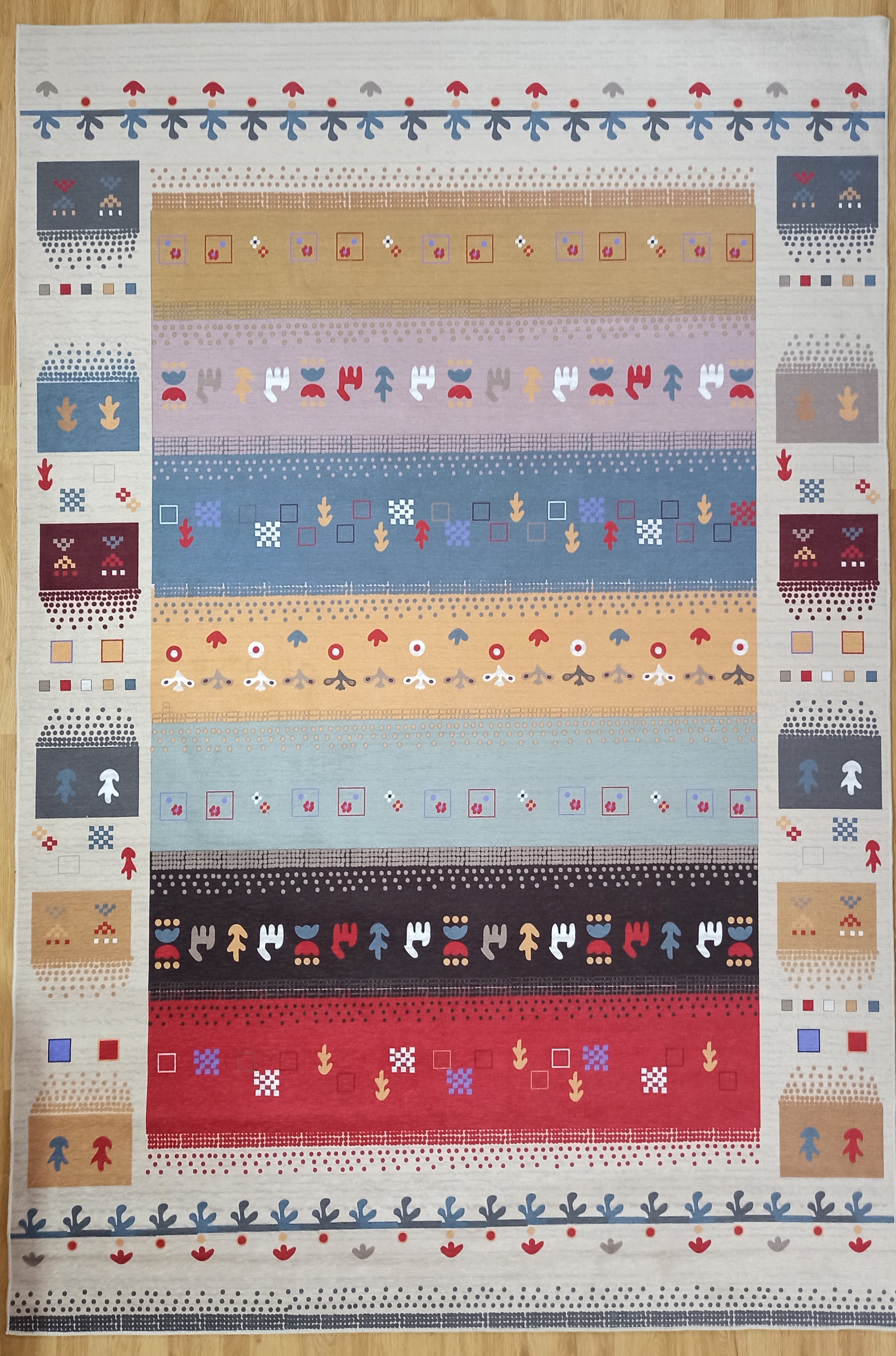 Asun Kilim Style Colorful Pastel Rug