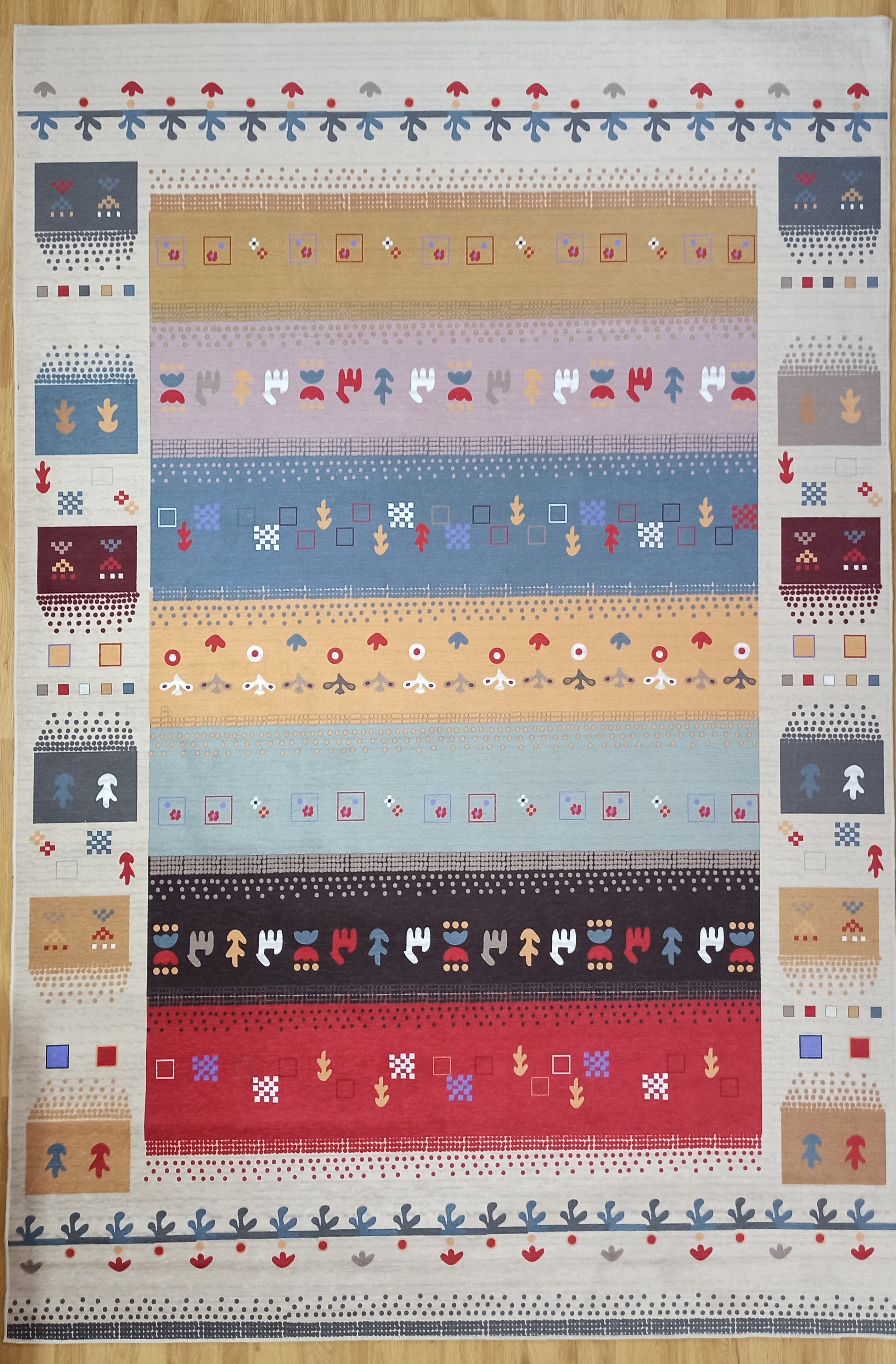 Asun Kilim Style Colorful Pastel Rug