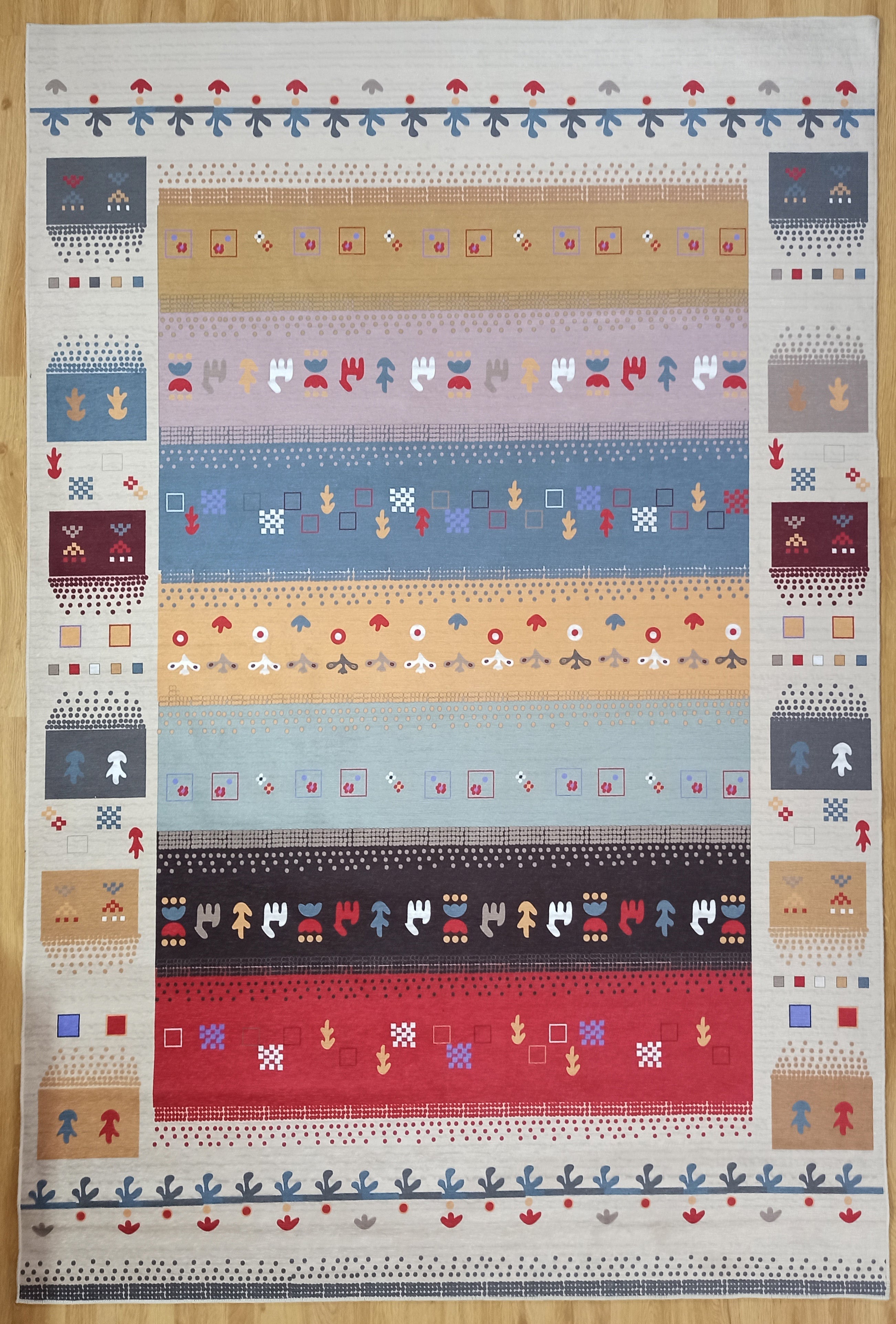 Asun Kilim Style Colorful Pastel Rug