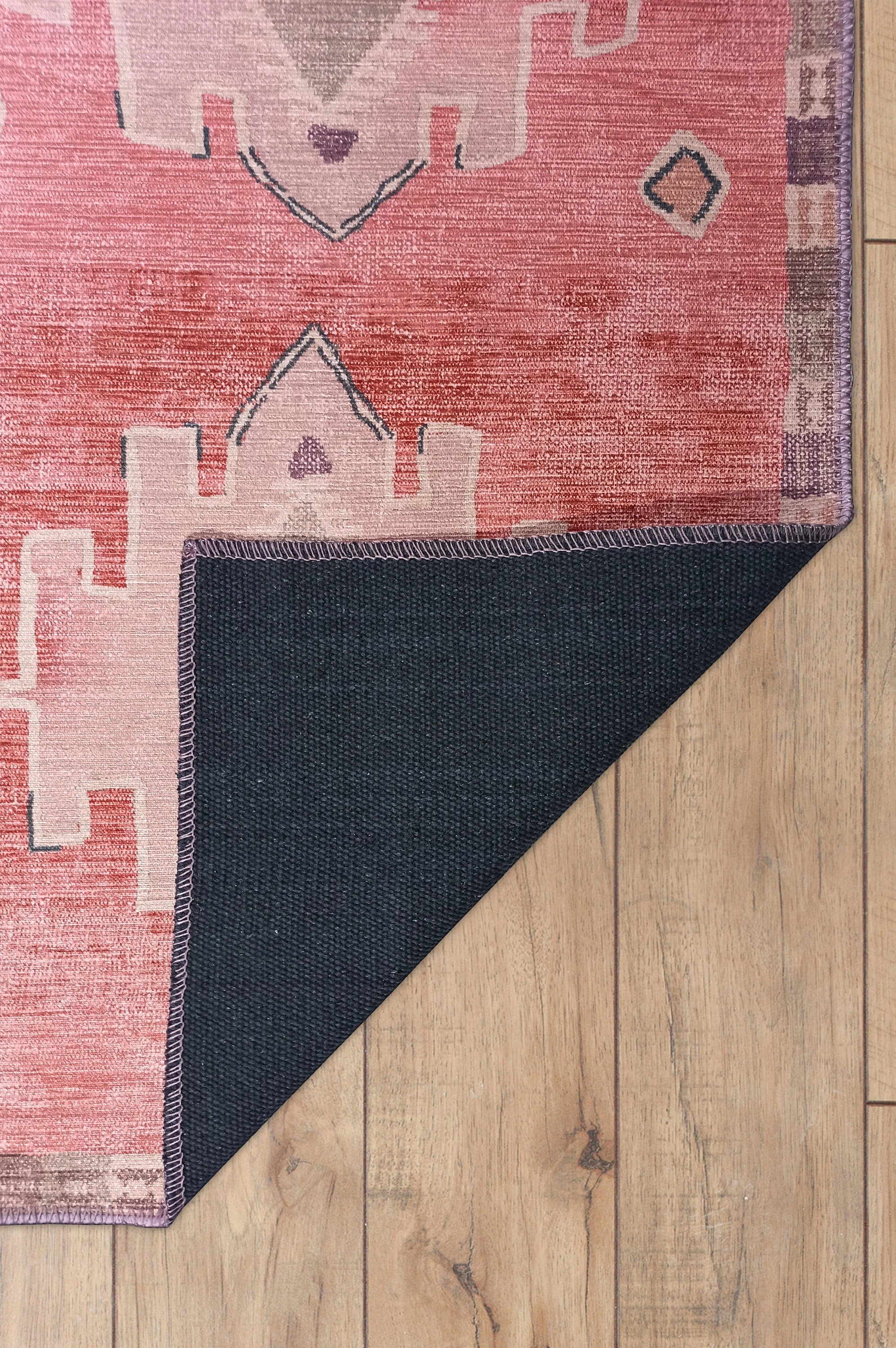 Aurelie Distressed Red Pink Beige Turkish Rug