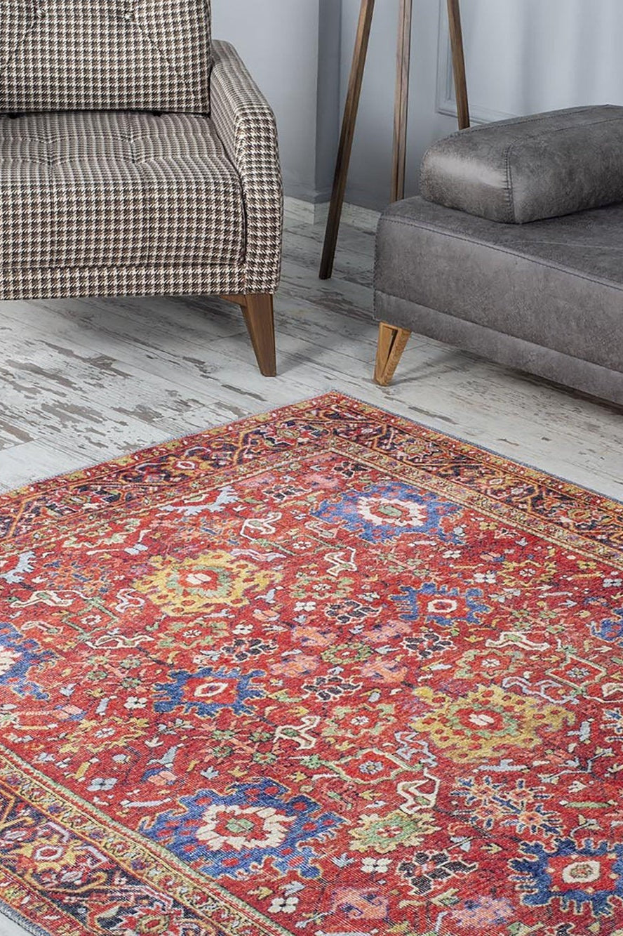 Aya Turkish Colorful Floral Rug