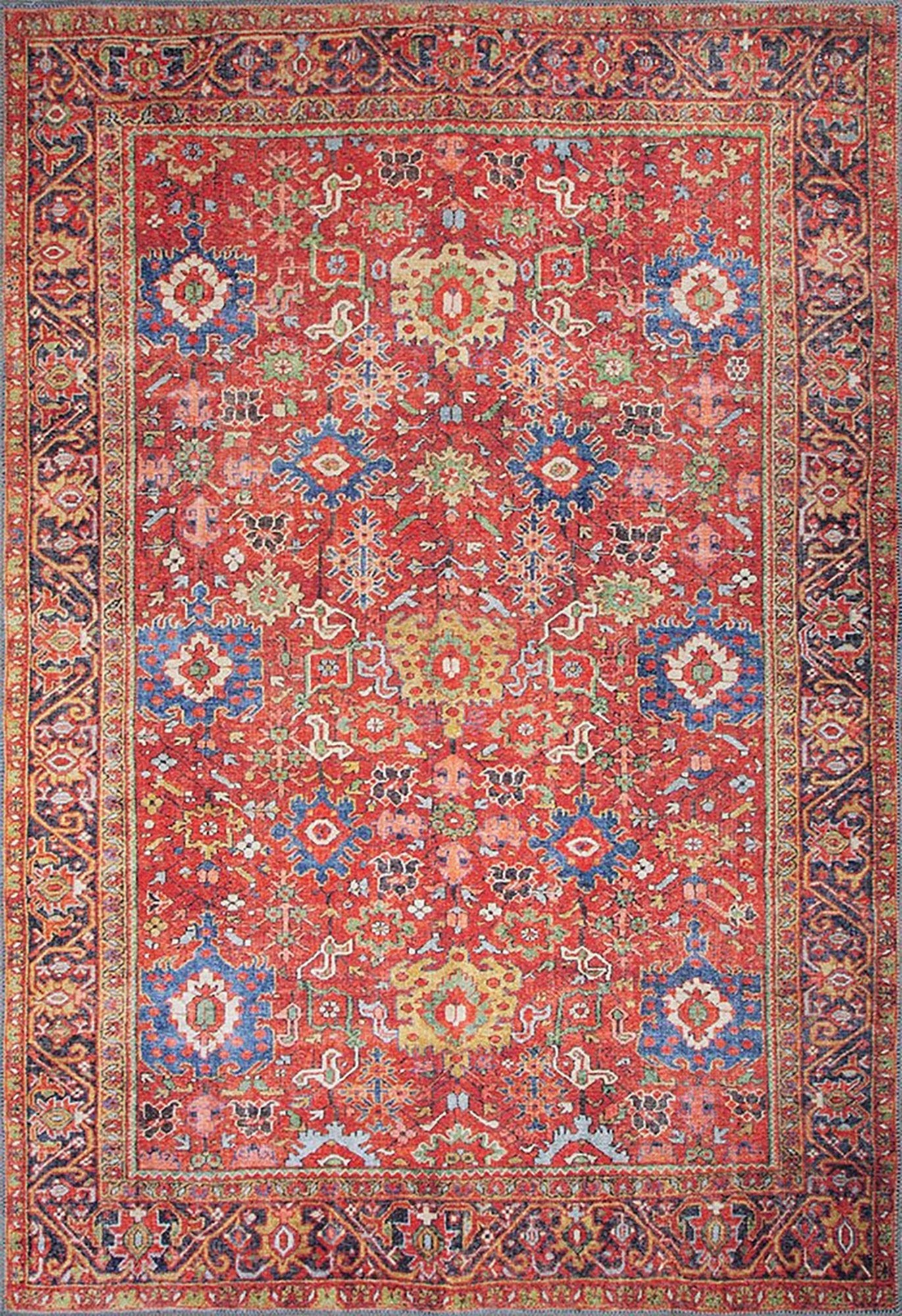 Aya Turkish Colorful Floral Rug