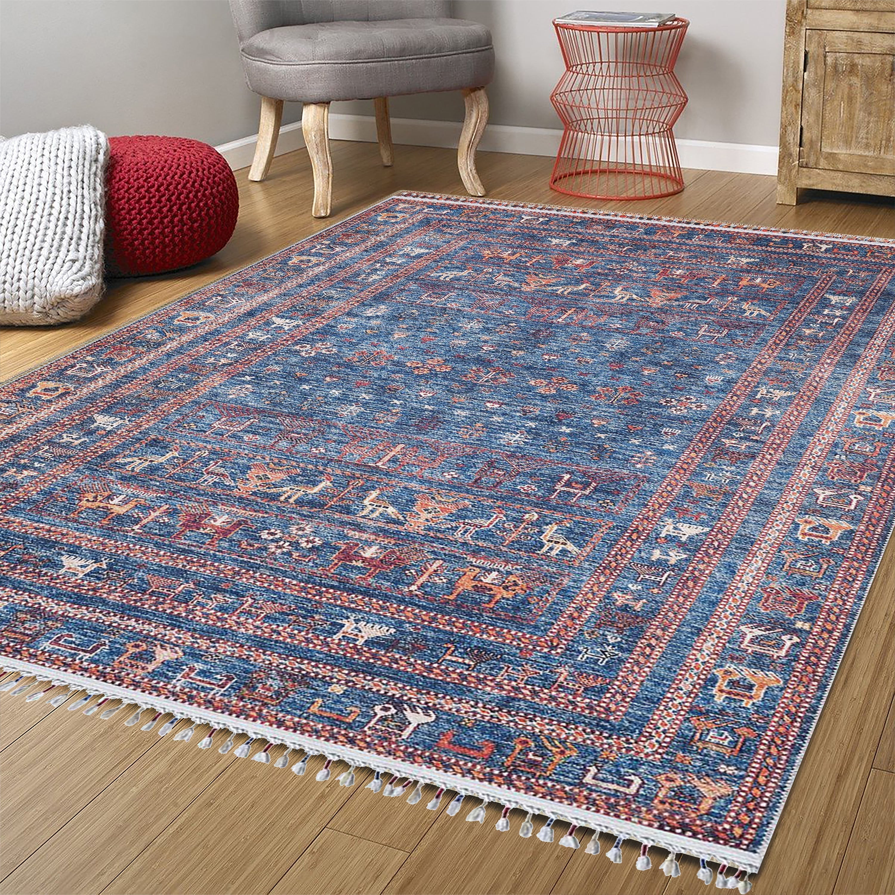 Ayda Turkish Oriental Blue Rug