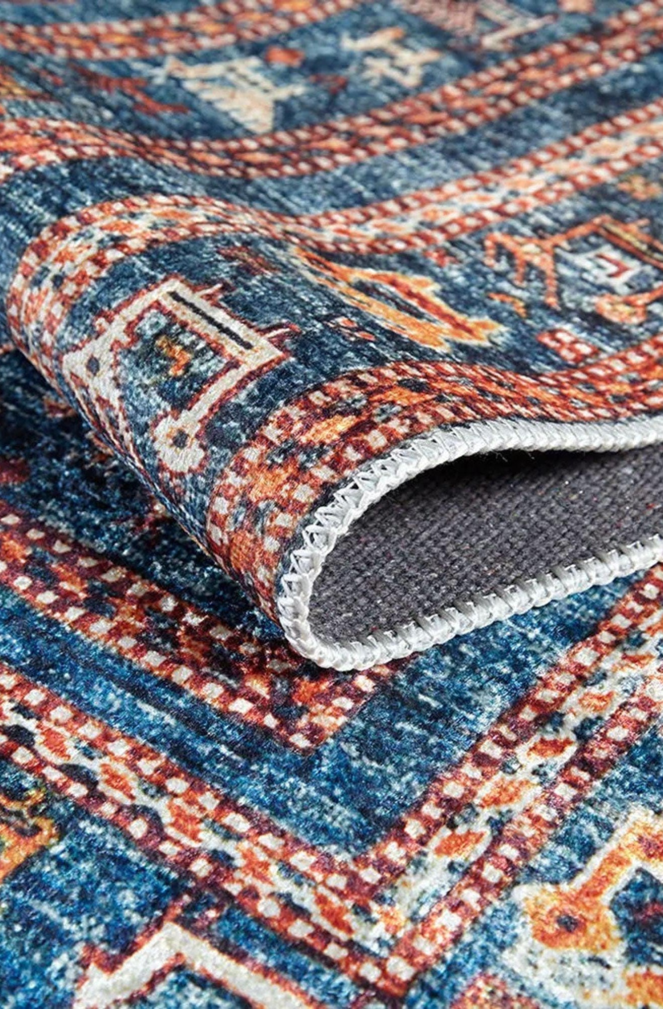 Ayda Turkish Oriental Blue Rug
