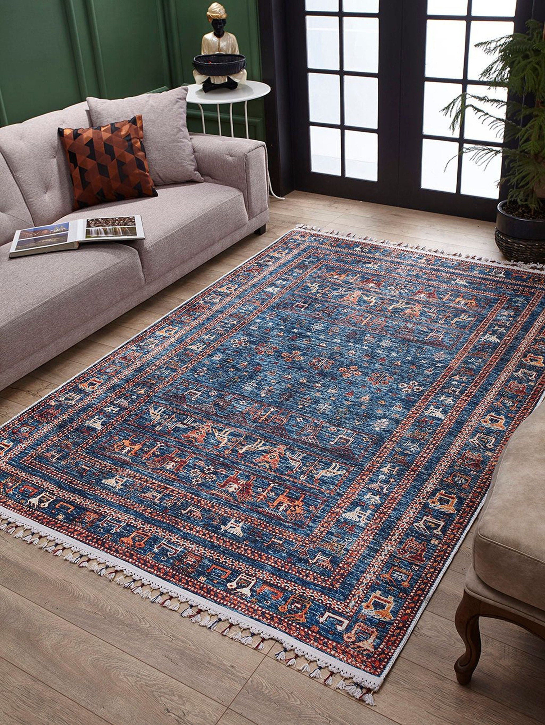 Ayda Turkish Oriental Blue Rug