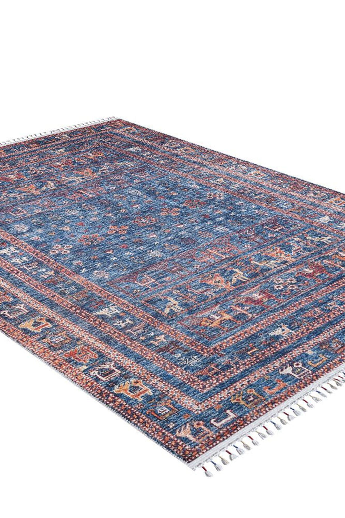 Ayda Turkish Oriental Blue Rug