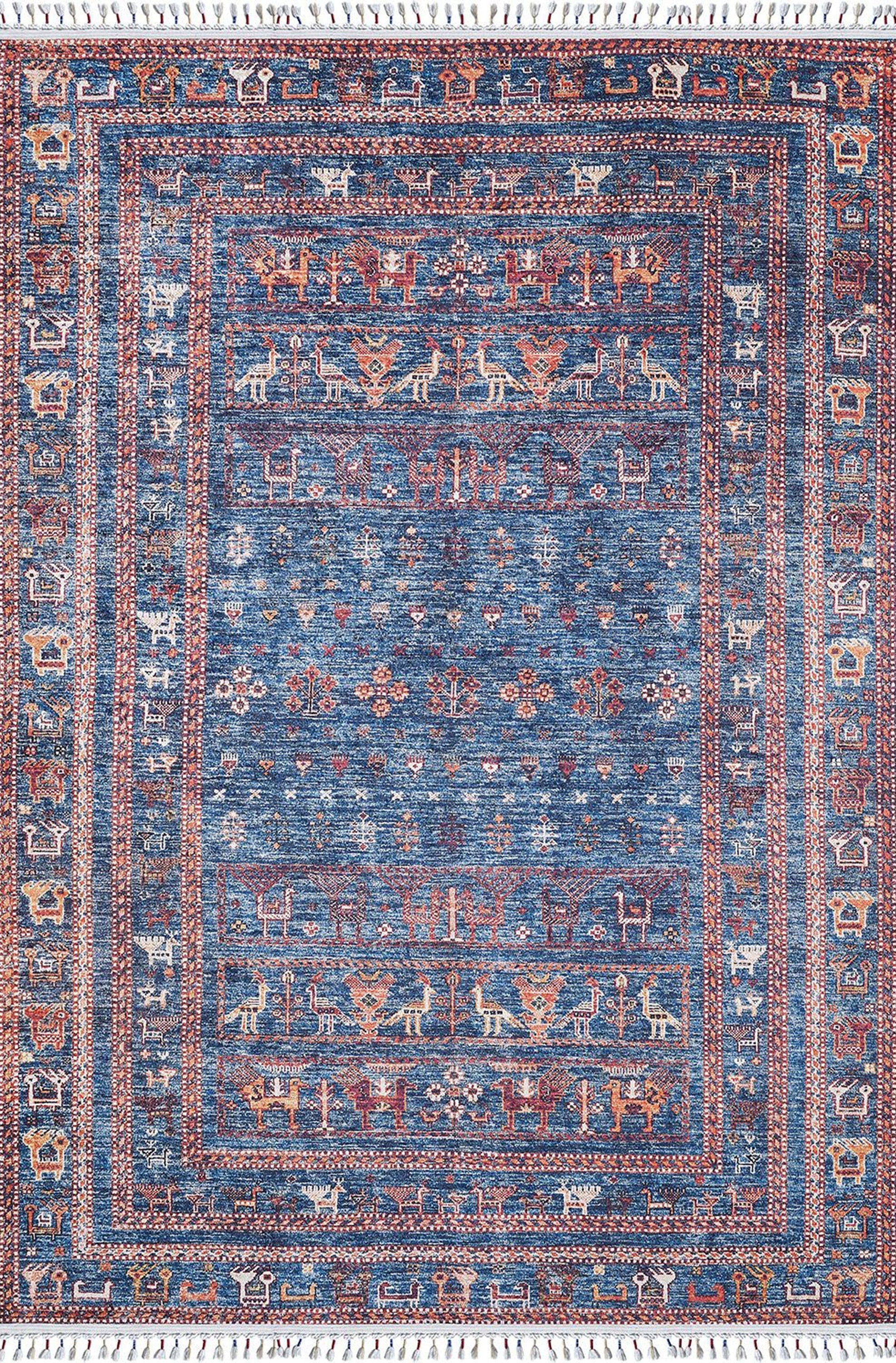 Ayda Turkish Oriental Blue Rug