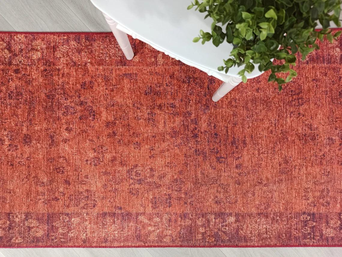 Ragda Turkish Red Beige Oushak Rug