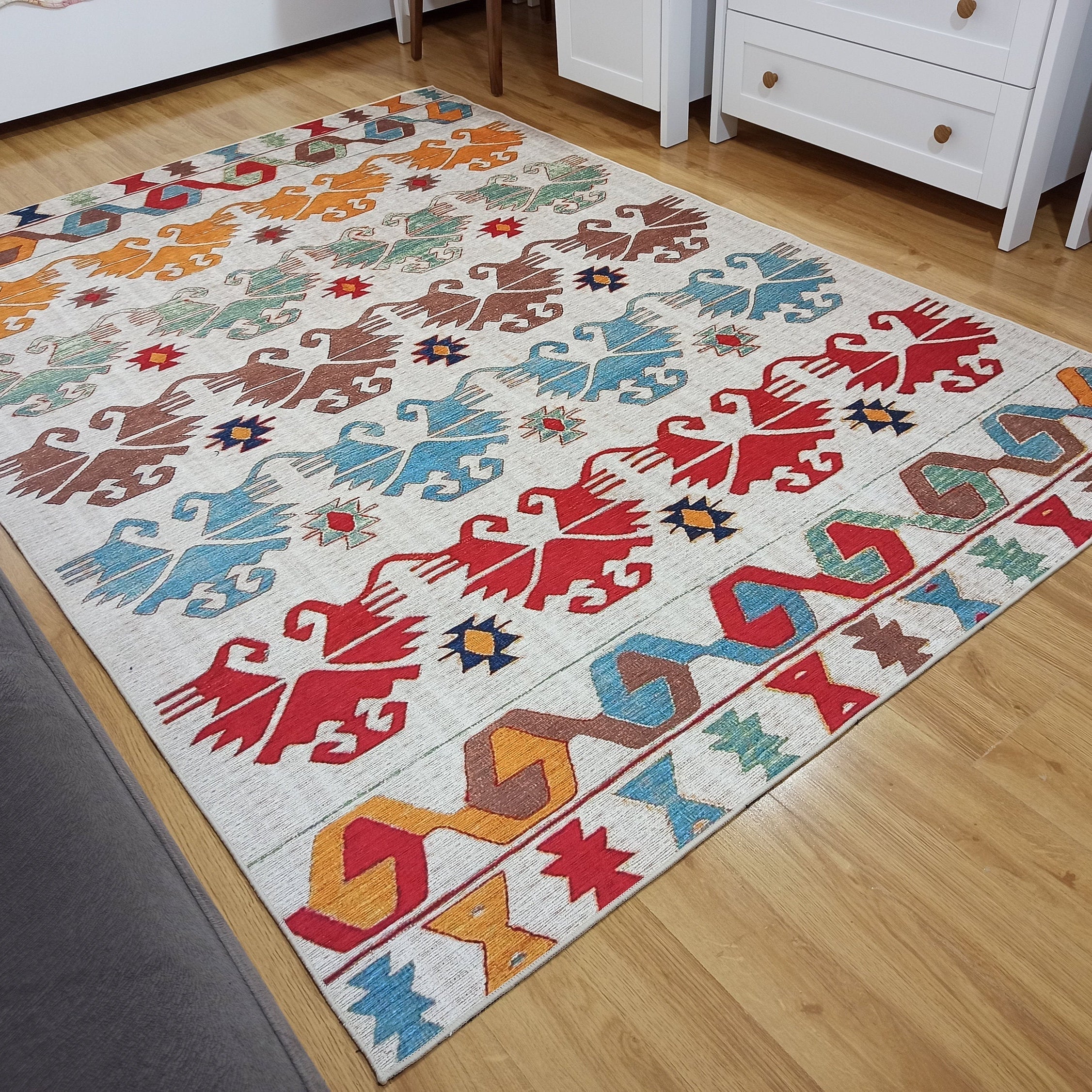 Azay Rug Turkish Colorful Rug