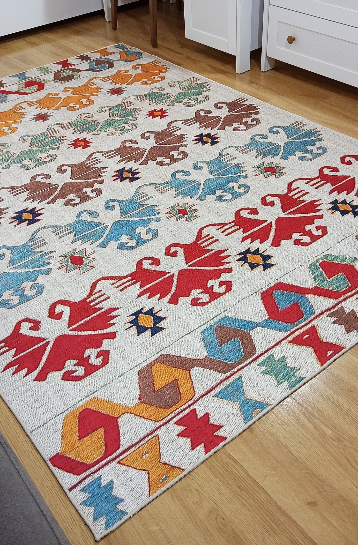 Azay Rug Turkish Colorful Rug