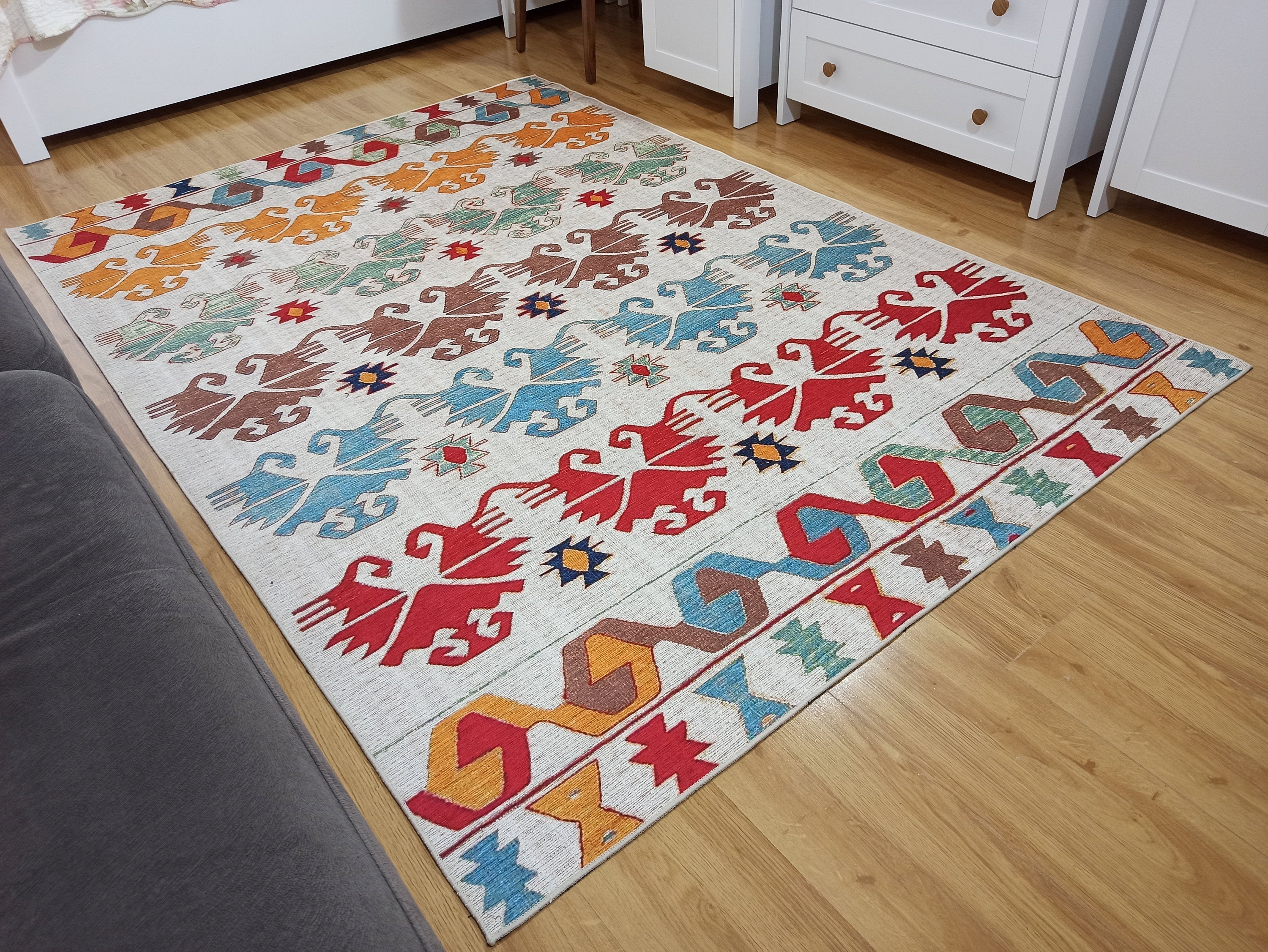 Azay Rug Turkish Colorful Rug