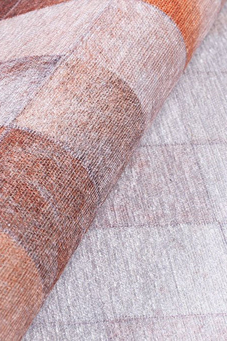 Aziza Modern Ivory Beige Orange Brown Rug