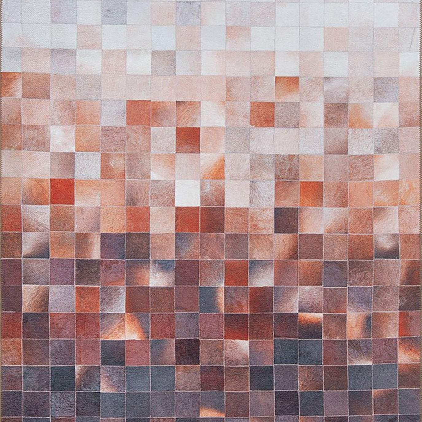 Aziza Modern Ivory Beige Orange Brown Rug