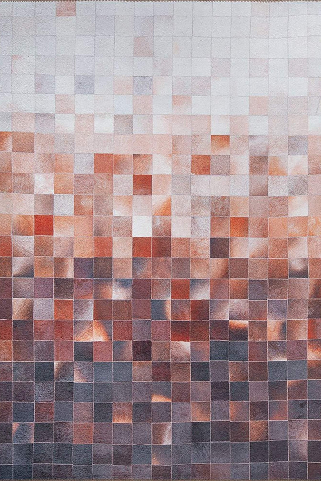 Aziza Modern Ivory Beige Orange Brown Rug