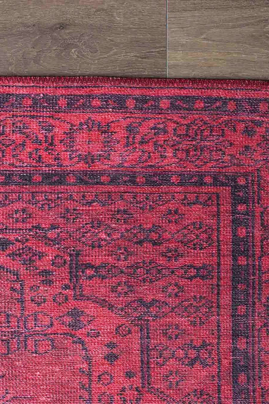 Azra Turkish Vintage Red and Blue Rug