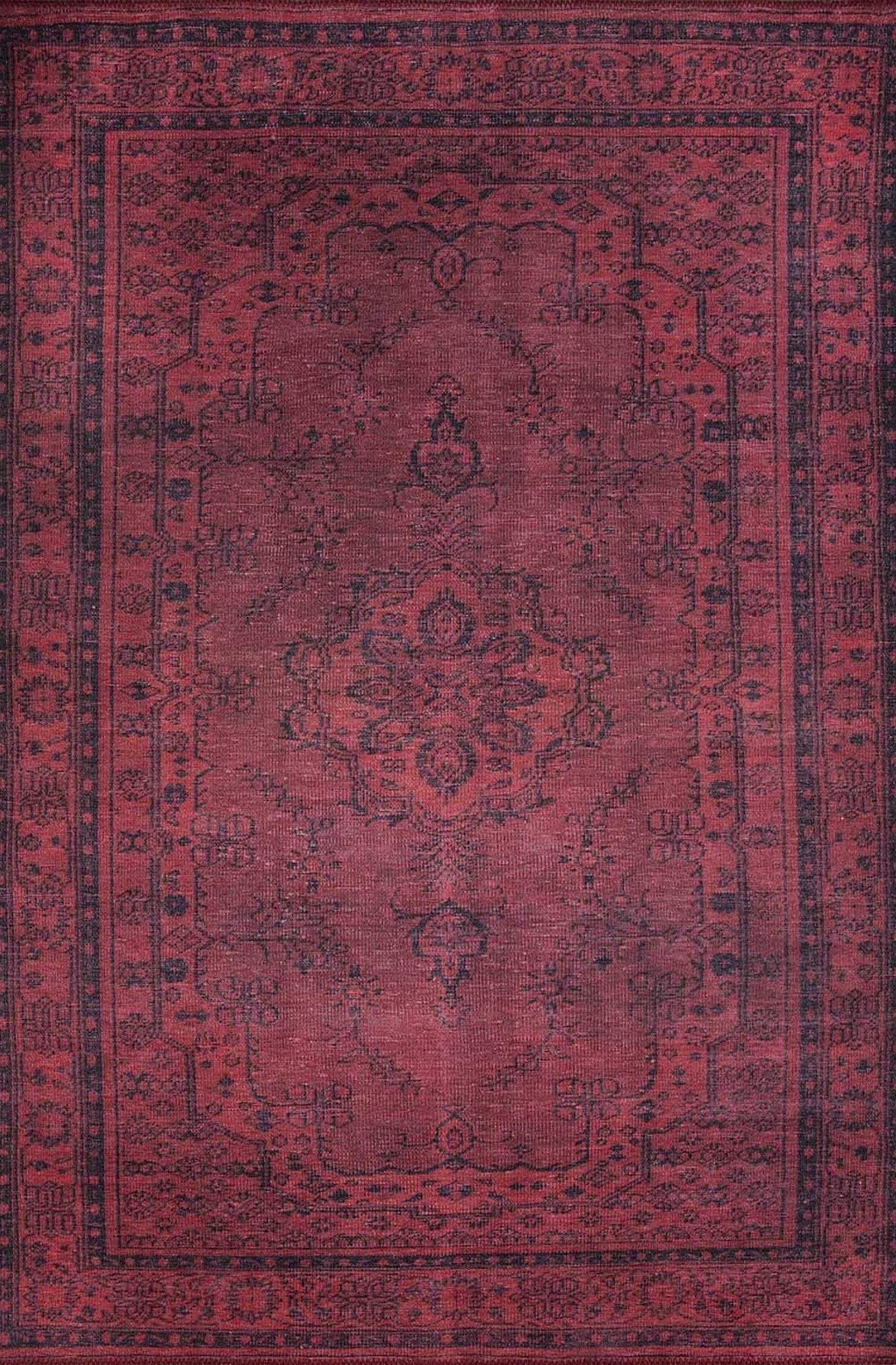Azra Turkish Vintage Red and Blue Rug