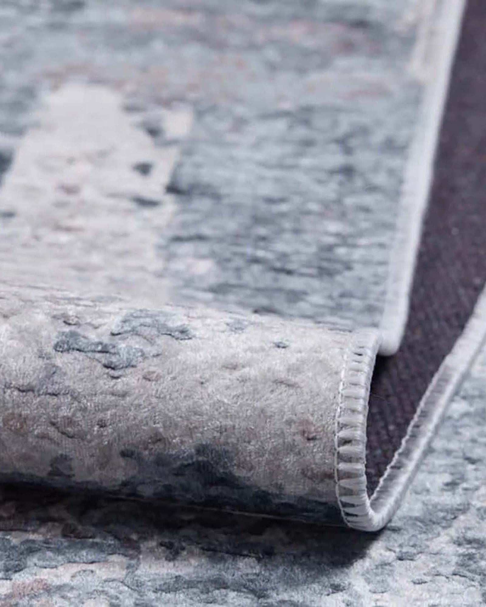 Bayda Turkish Distressed Abstract Gray Ivory Rug