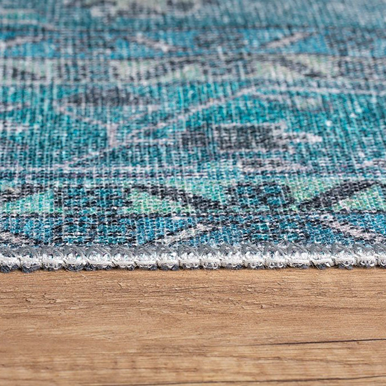 Bayza Persian Teal Blue and White Rug