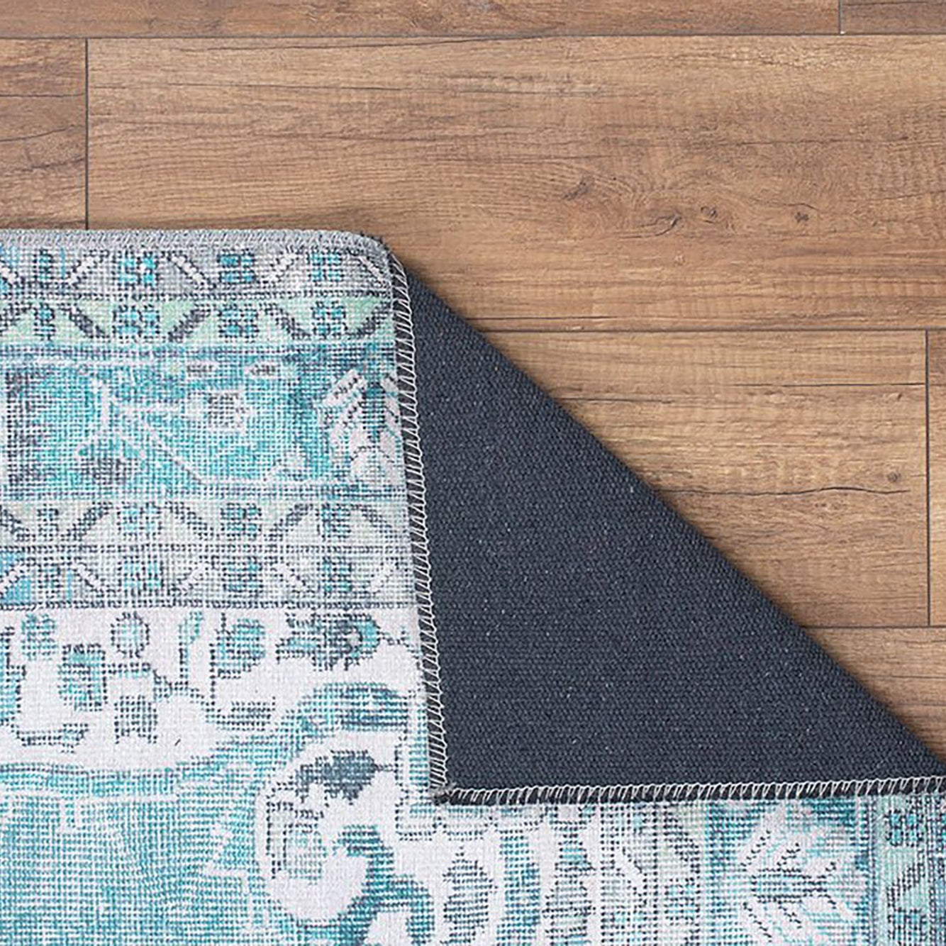 Bayza Persian Teal Blue and White Rug