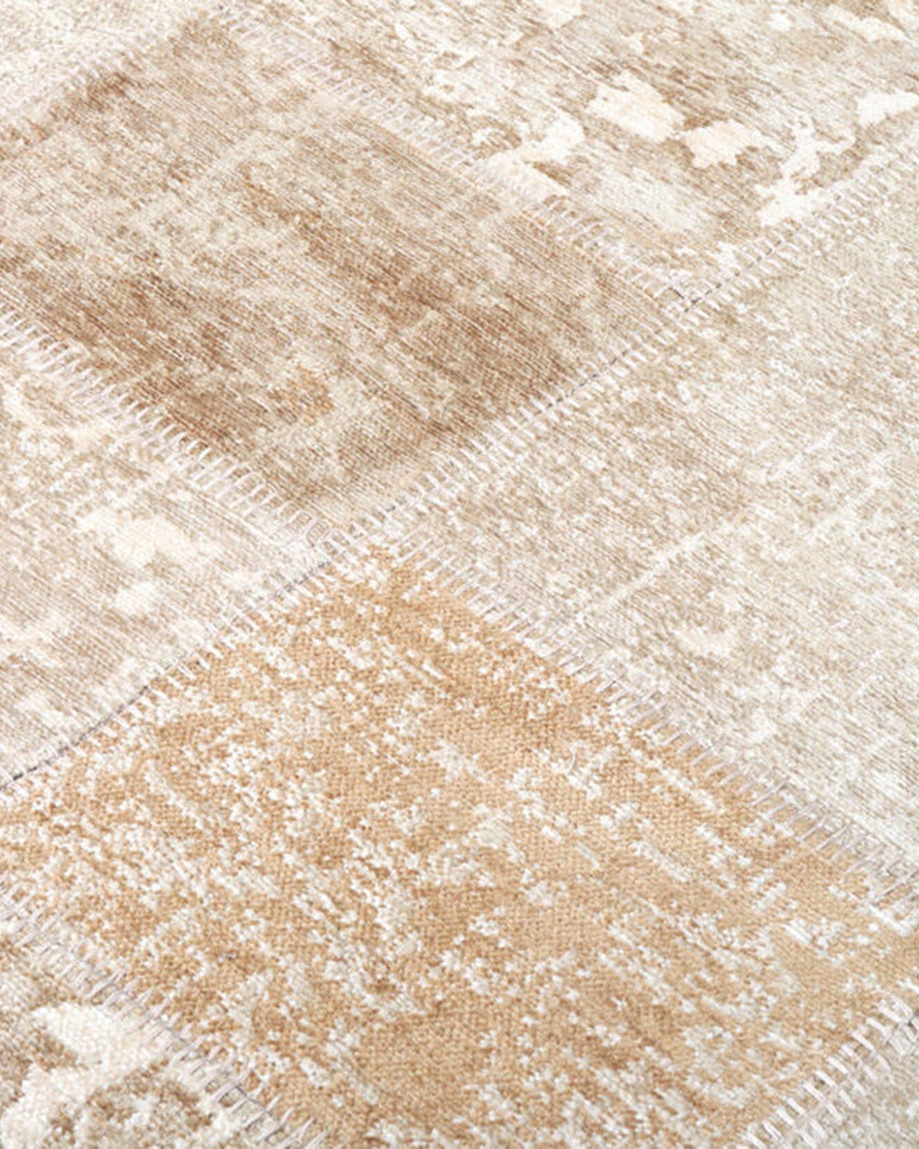 Ayden Beige Patchwork Distressed Turkish Rug