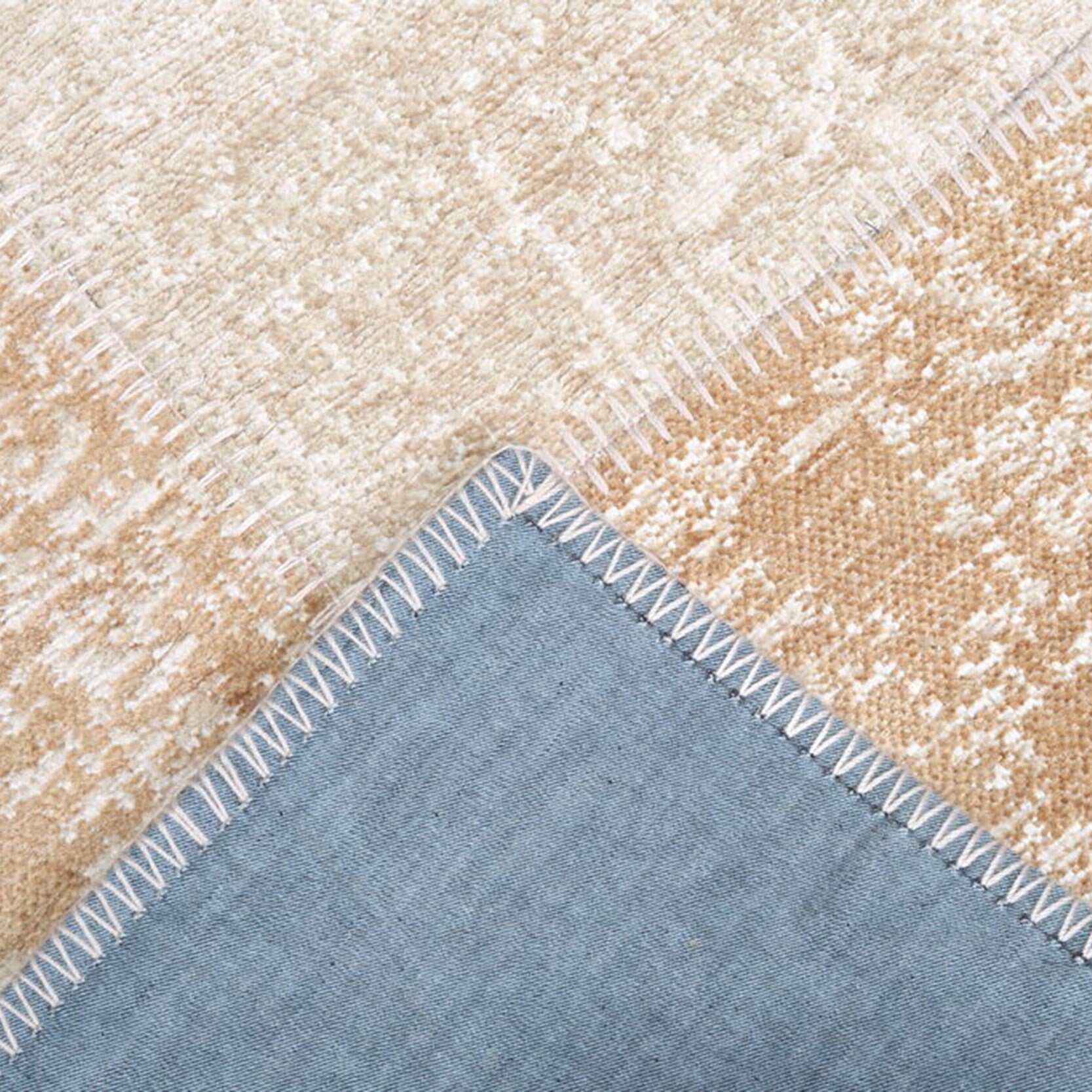 Ayden Beige Patchwork Distressed Turkish Rug