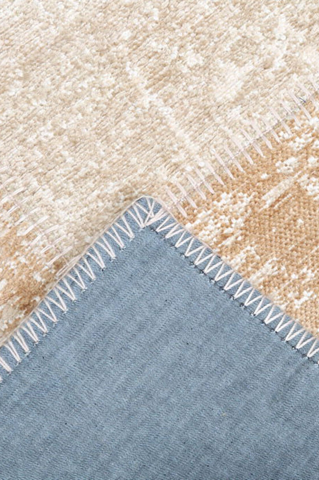 Ayden Beige Patchwork Distressed Turkish Rug
