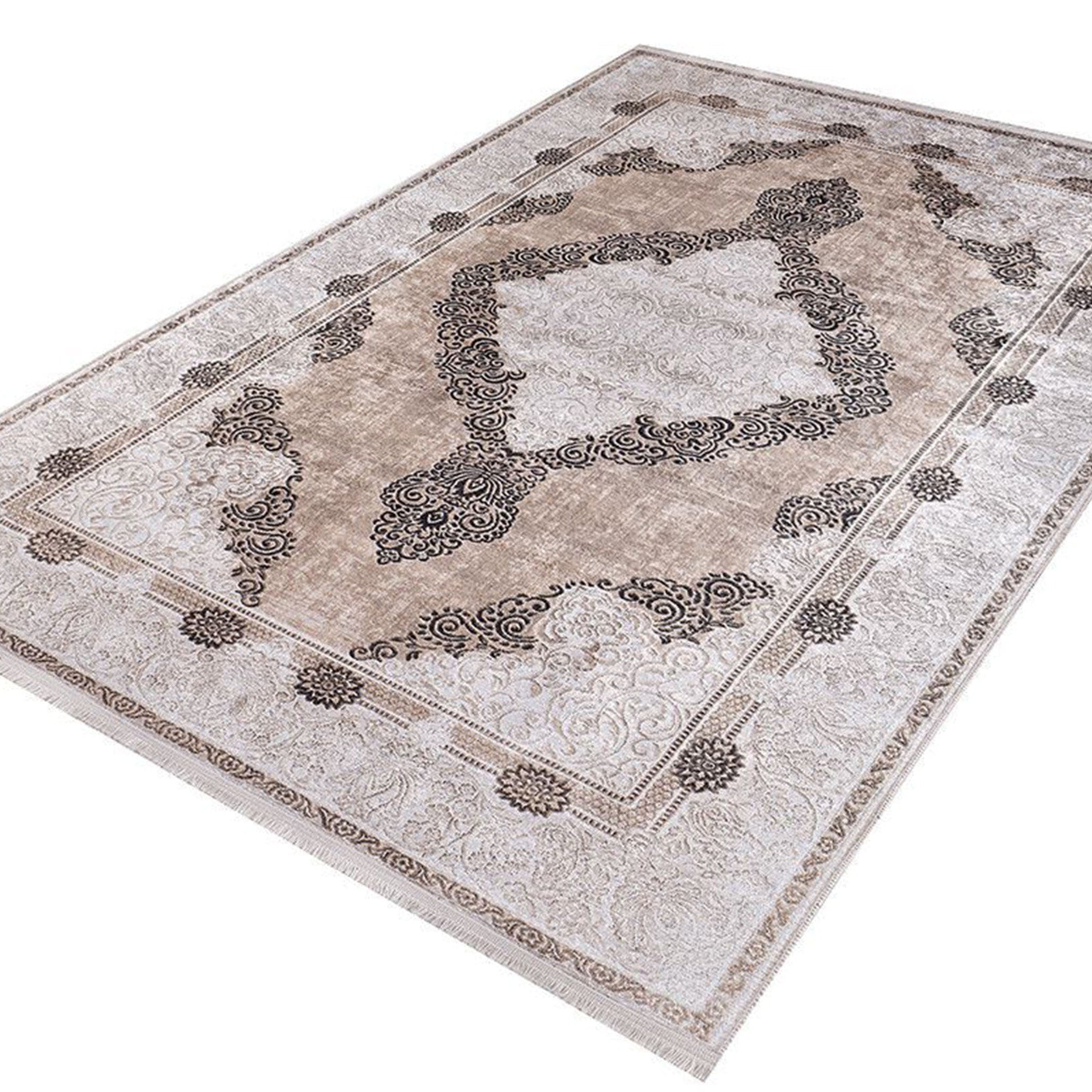 Belba Turkish Kilim Beige Blush Faded Brown Rug