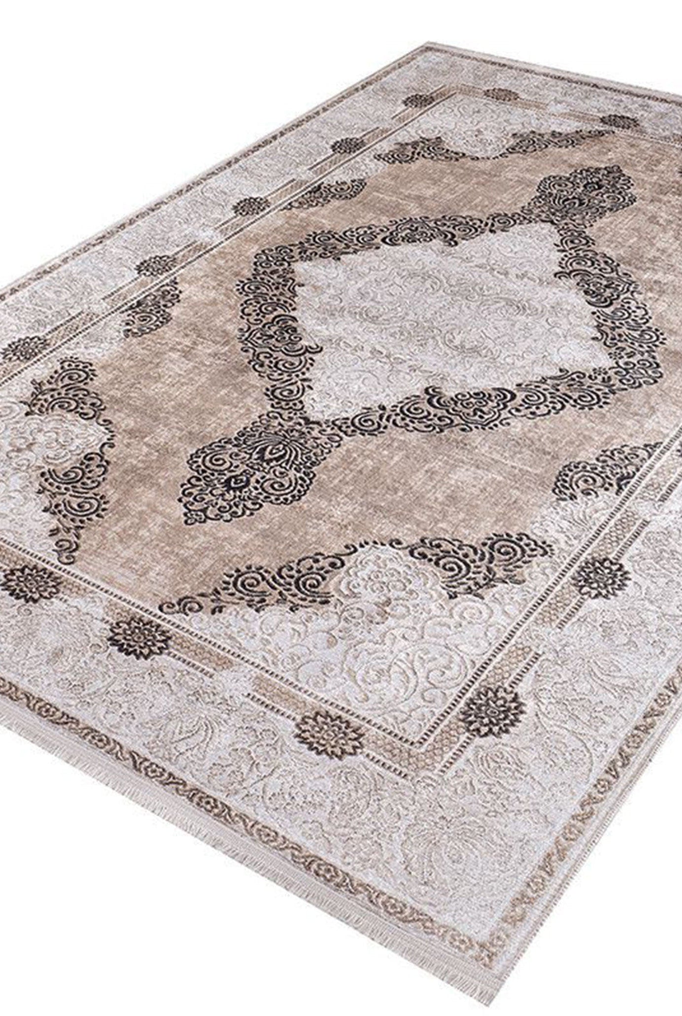 Belba Turkish Kilim Beige Blush Faded Brown Rug
