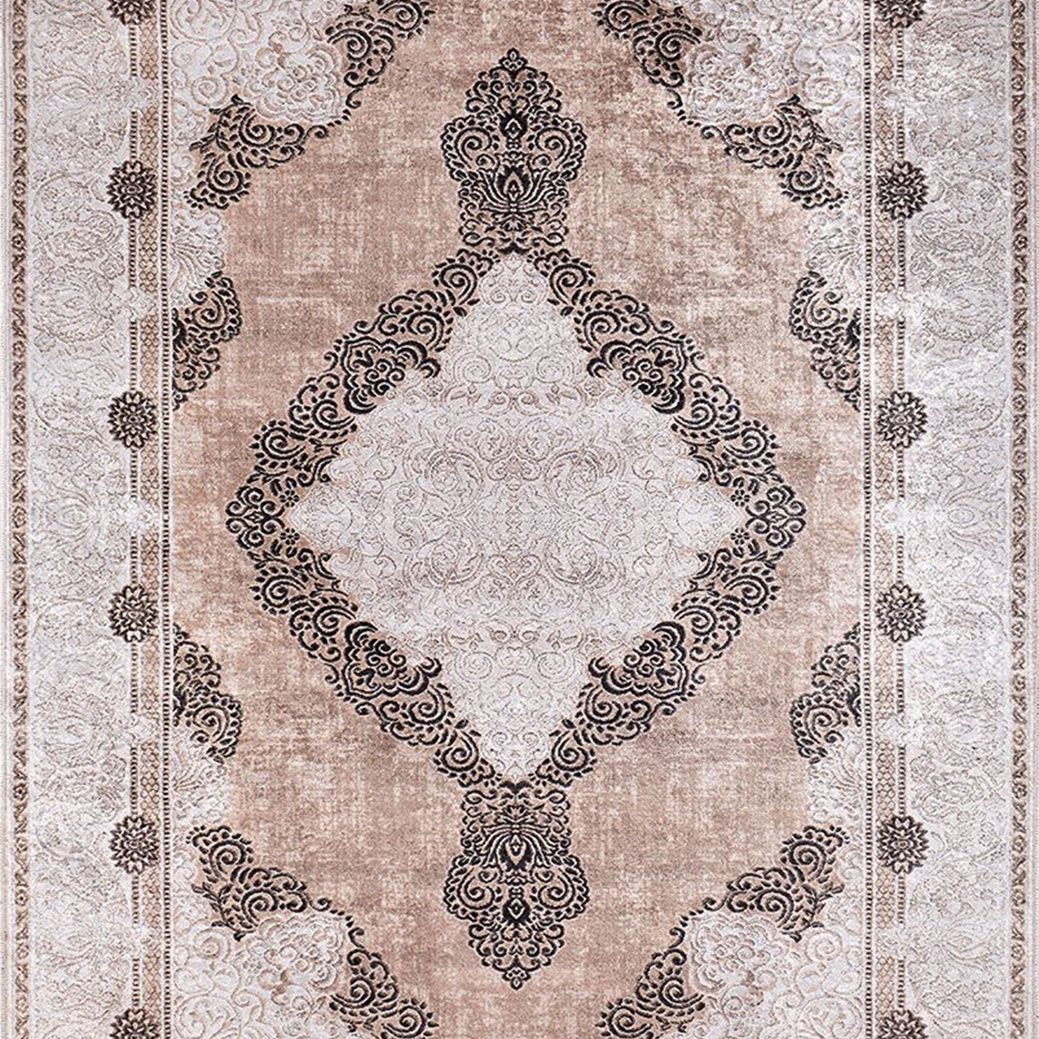 Belba Turkish Kilim Beige Blush Faded Brown Rug