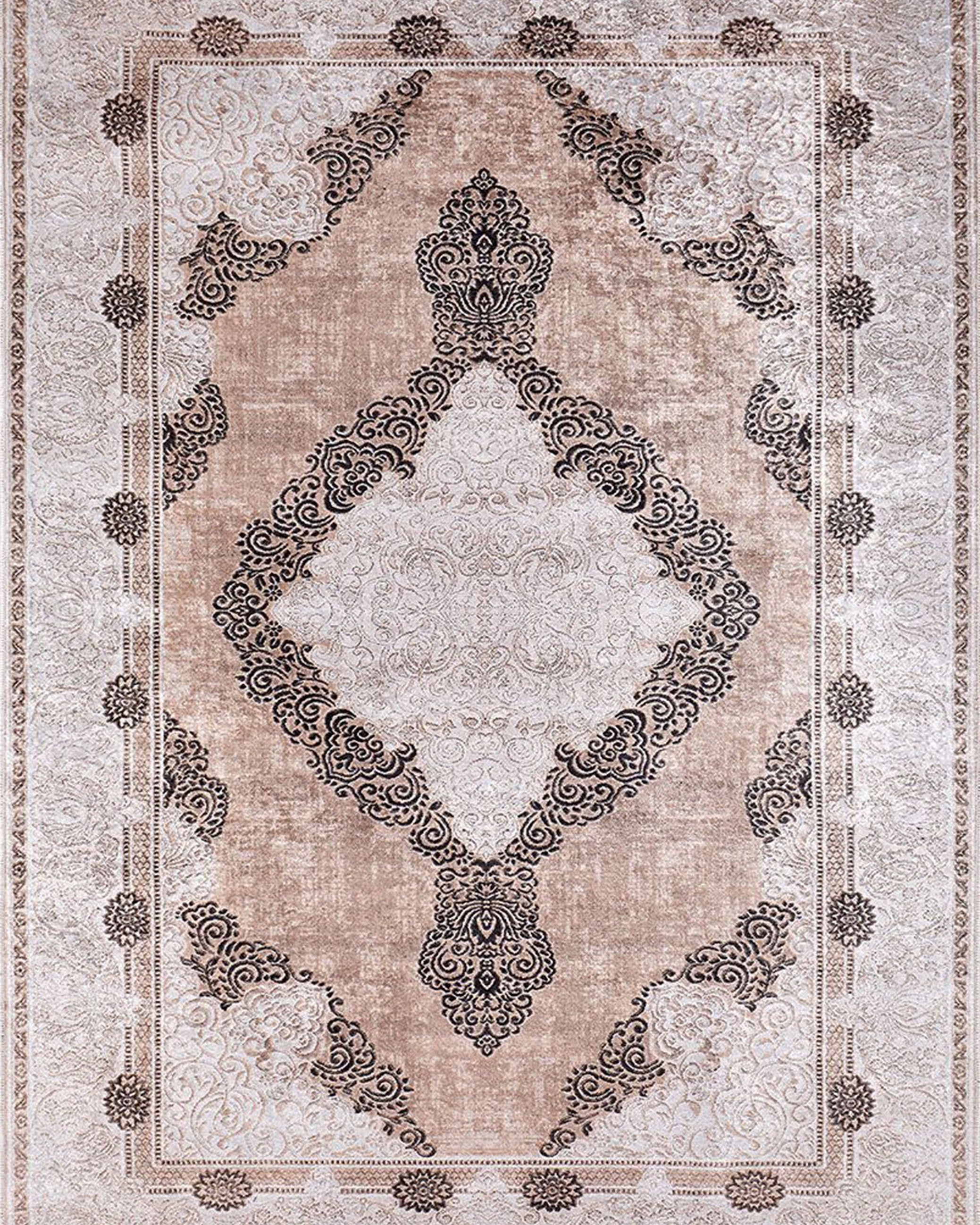 Belba Turkish Kilim Beige Blush Faded Brown Rug
