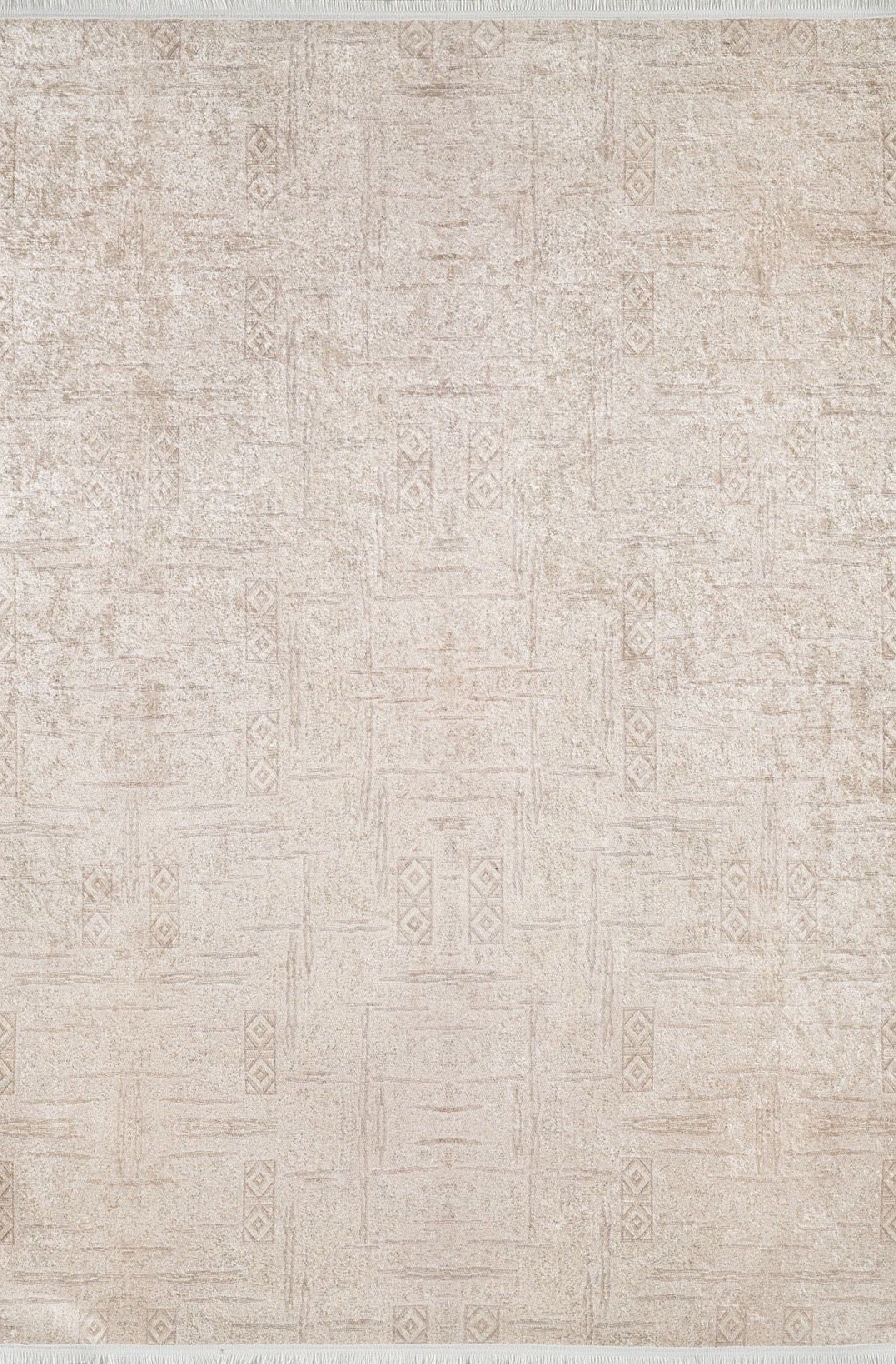 Bella Turkish Muted Tribal Solid Beige Rug