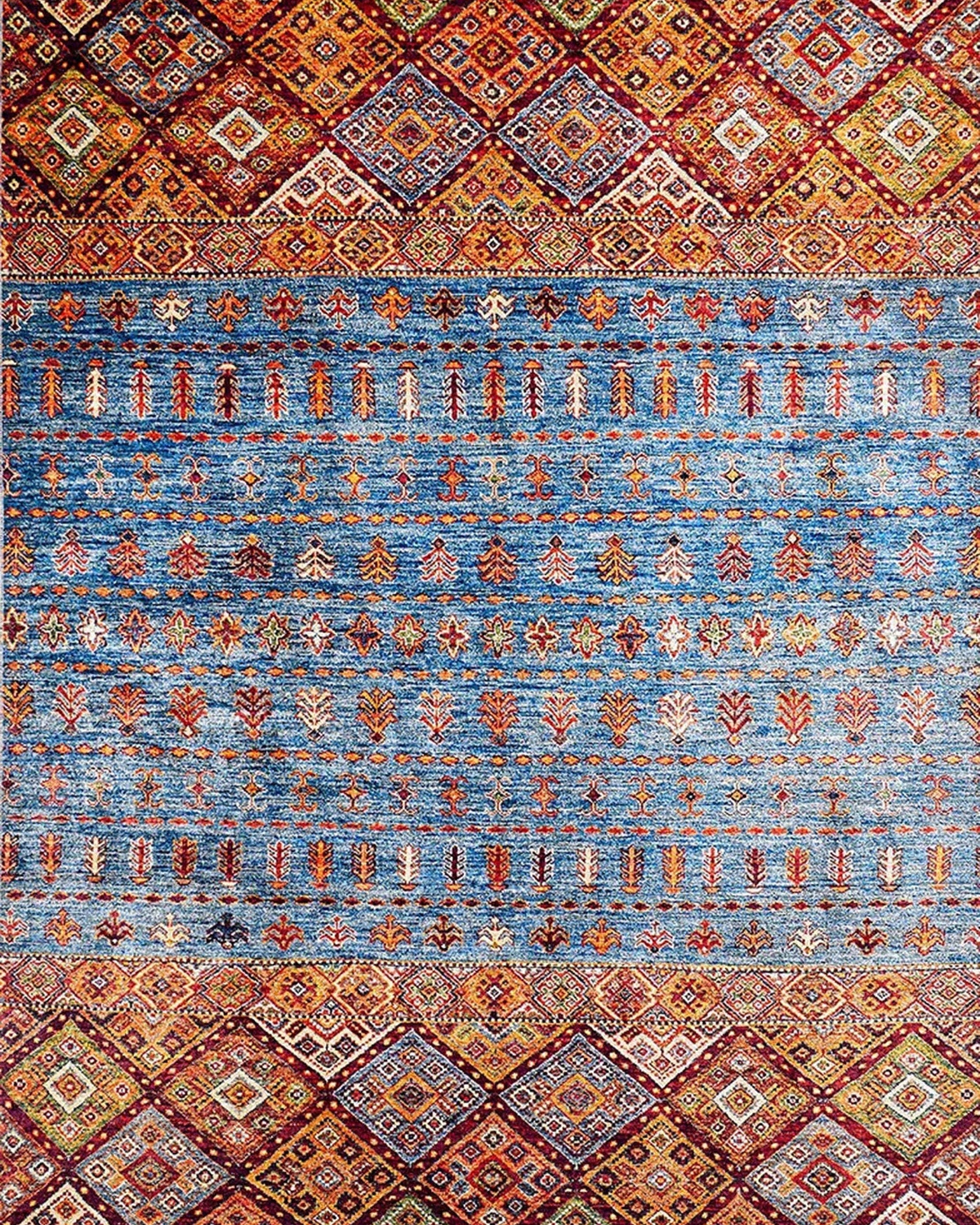 Benya Turkish Kilim Orange Blue Rug