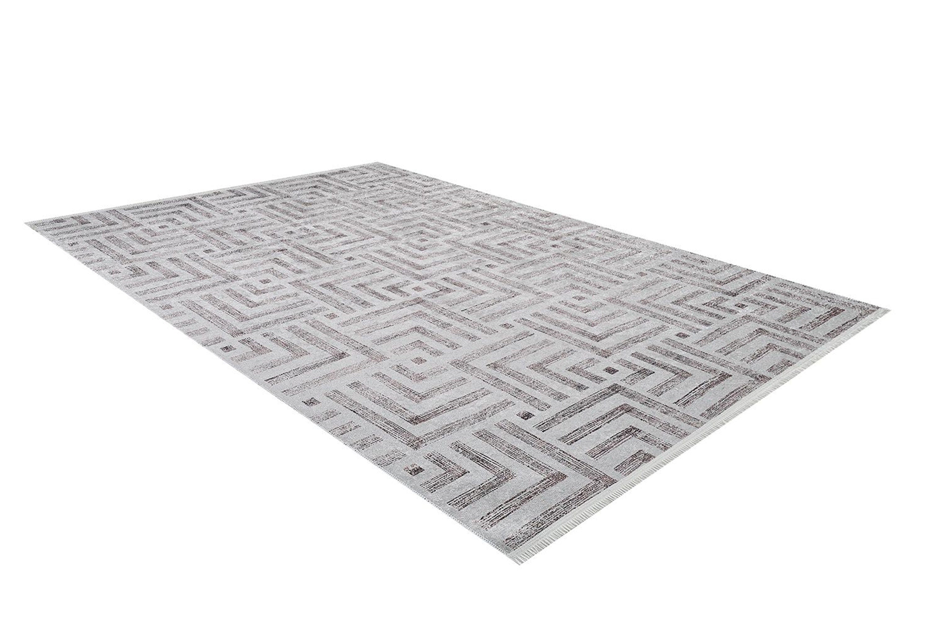Beypa Pearl Brown Rug Black & White Geometric Area Rugs