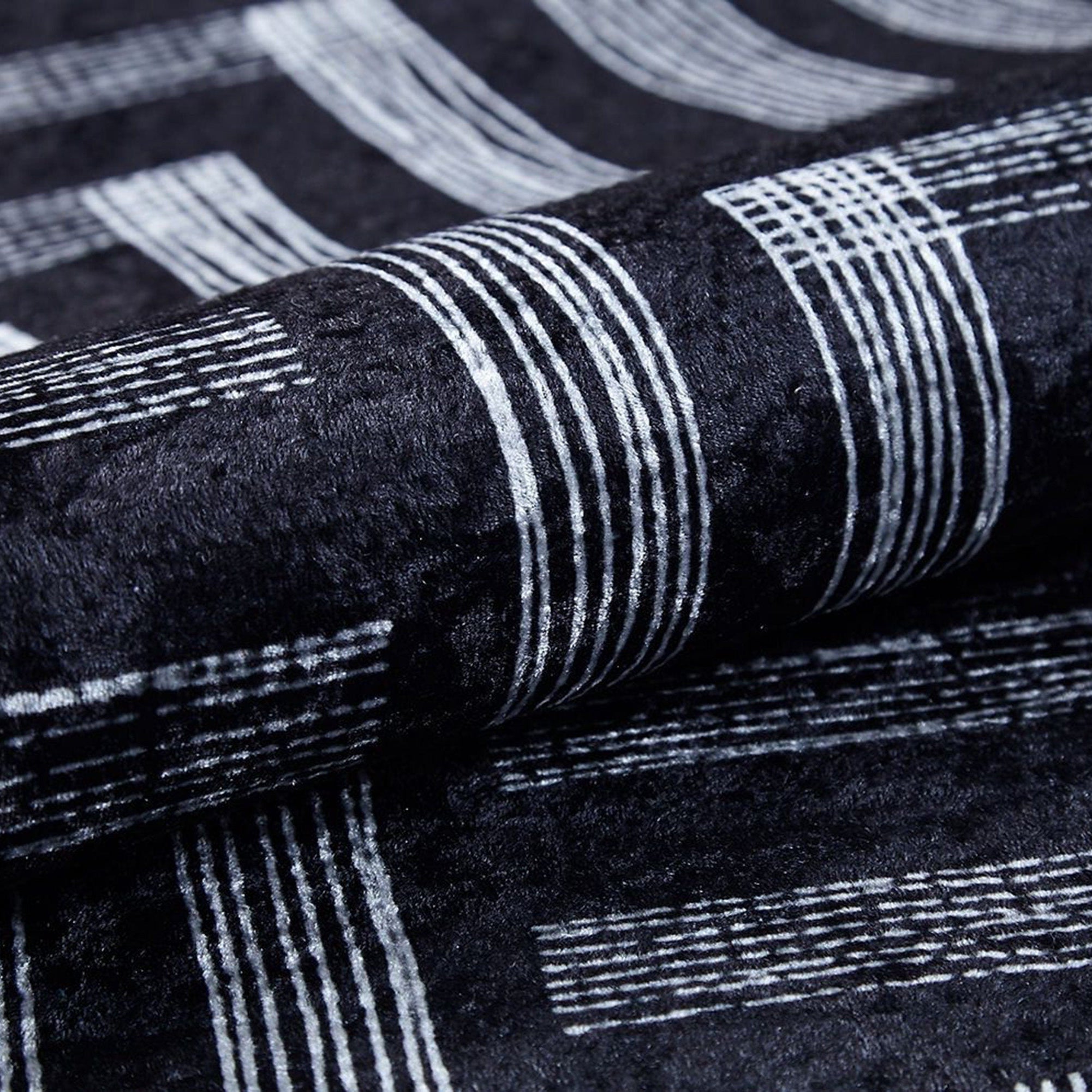 Beypa Pearl Brown Rug Black & White Geometric Area Rugs